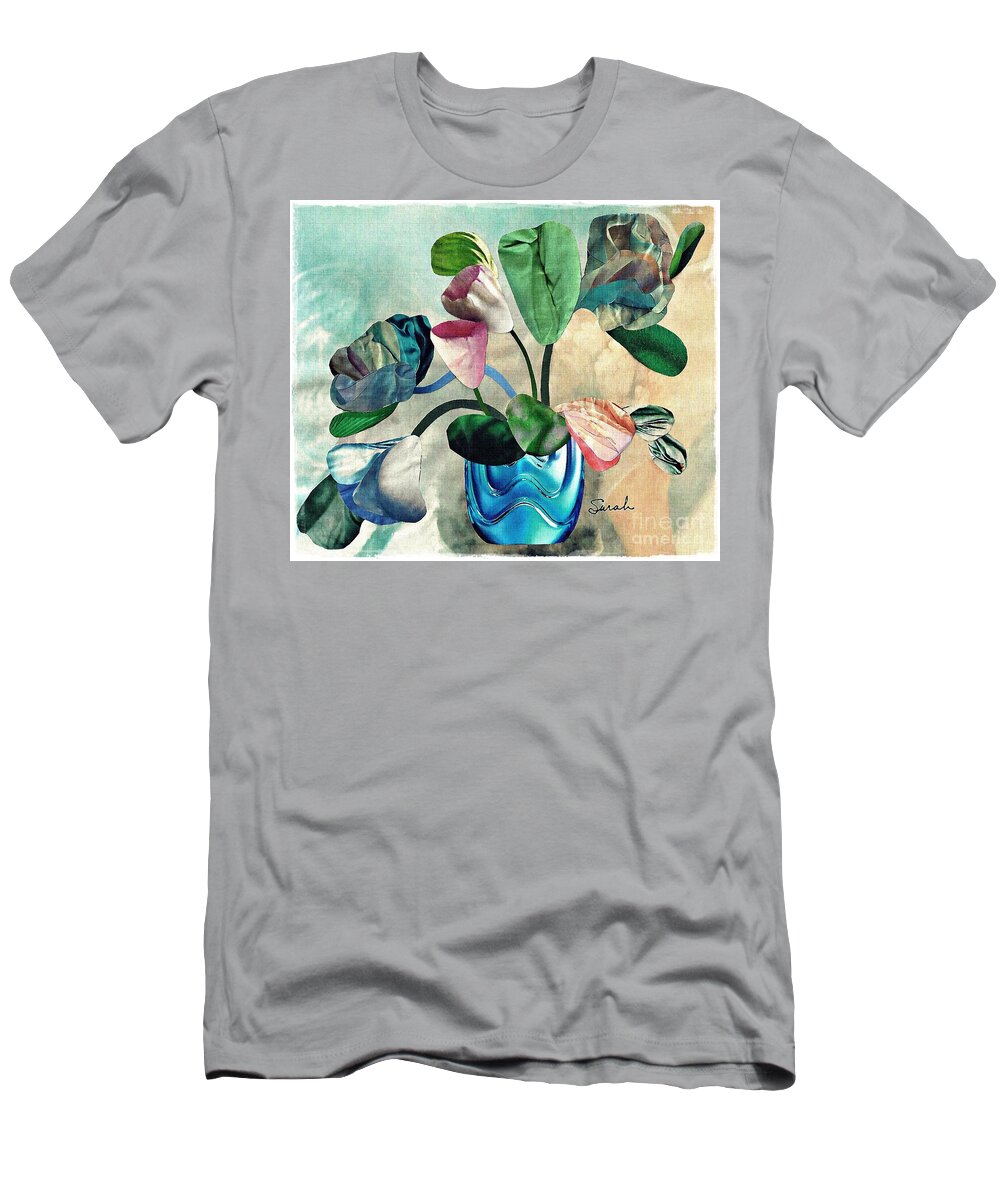 Flower T-Shirt featuring the mixed media Soft Colors 2 by Sarah Loft