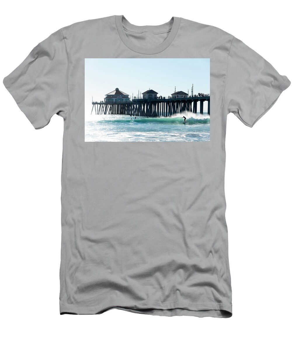 Surf T-Shirt featuring the photograph South Huntington Glide by Sean Davey