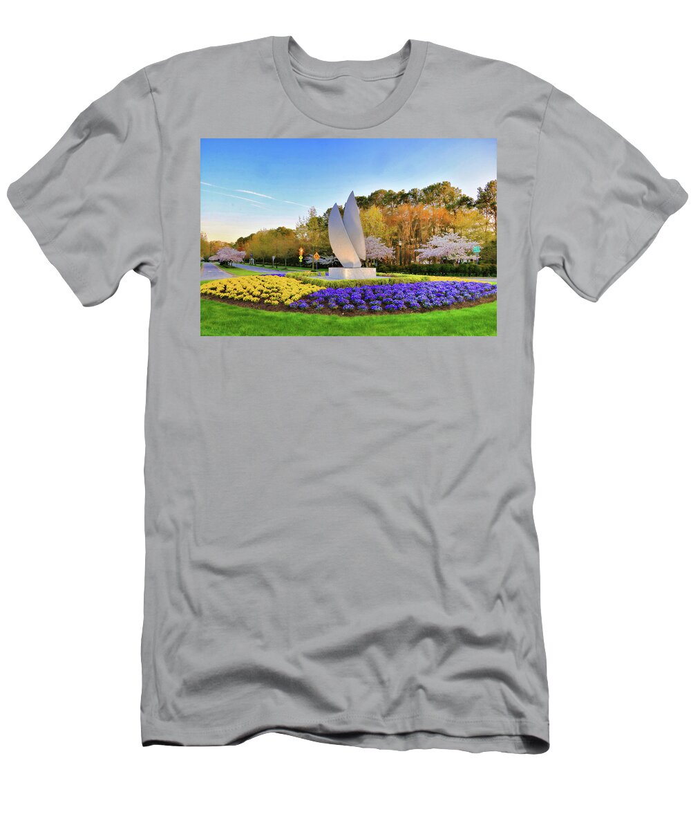 Christopher Newport University T-Shirt featuring the photograph Springtime at Christopher Newport University by Ola Allen