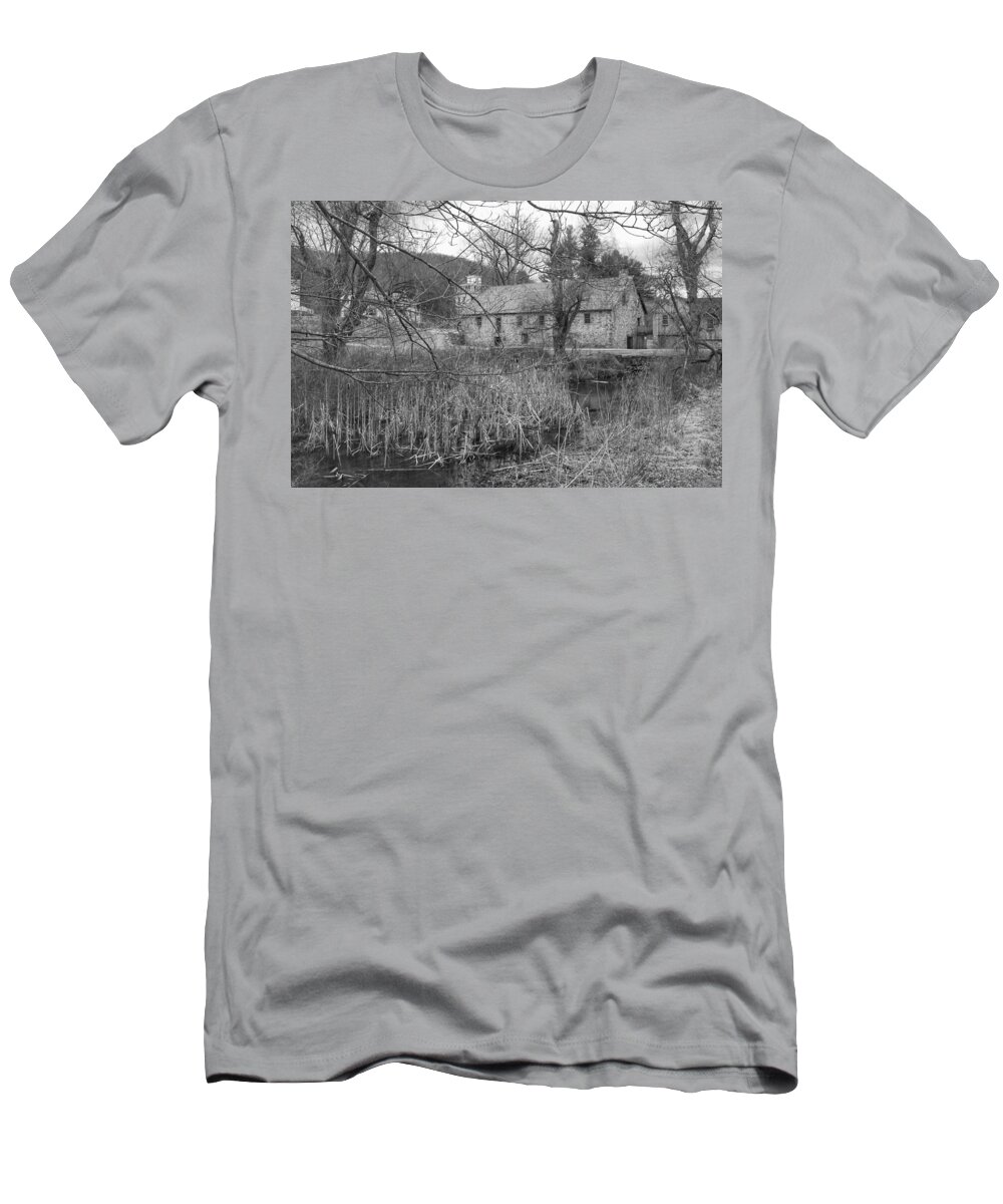 Waterloo Village T-Shirt featuring the photograph Stone and Reeds - Waterloo Village by Christopher Lotito