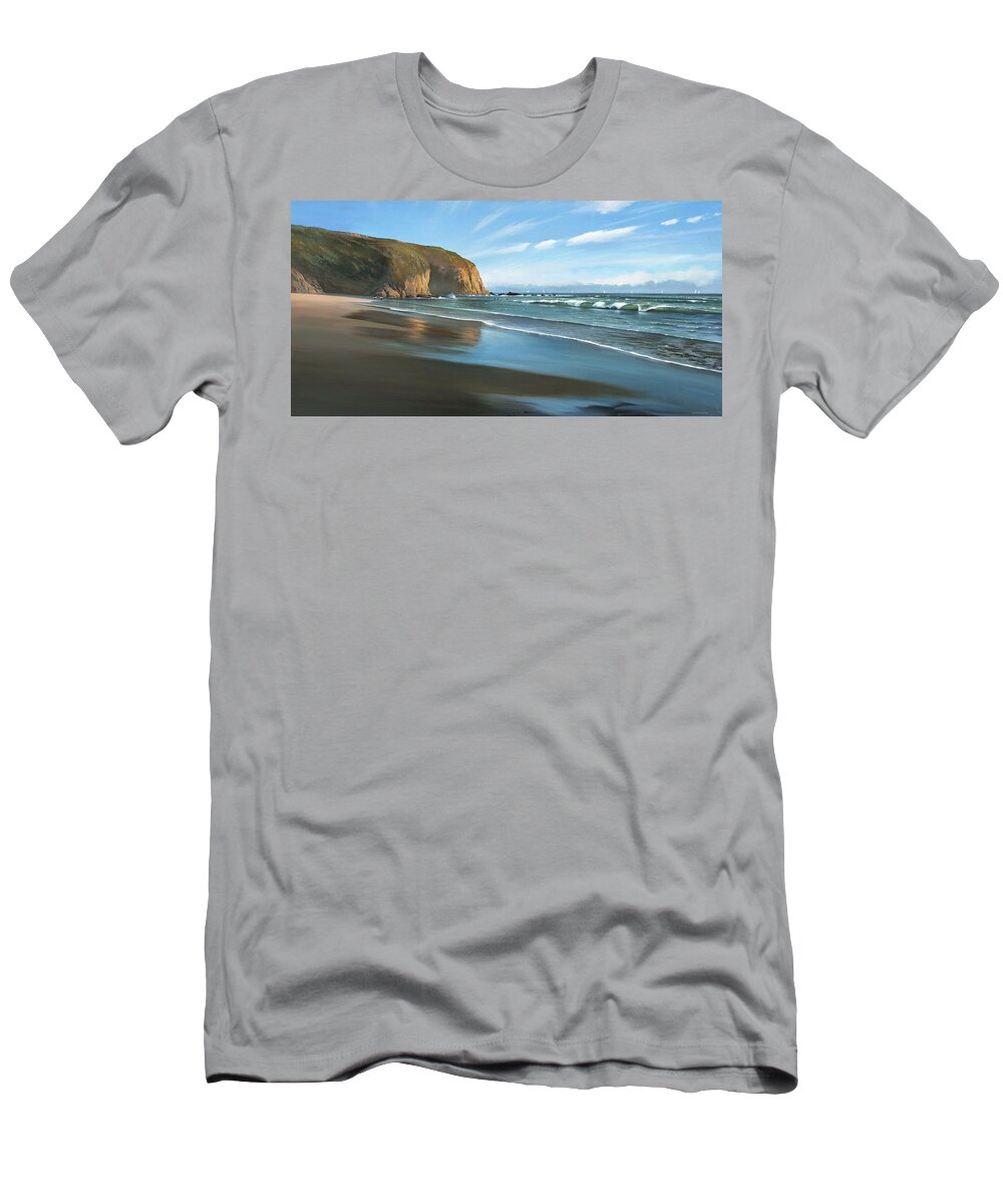 Dana Point T-Shirt featuring the painting Strands Beach Dana Point Oil Painting by Cliff Wassmann
