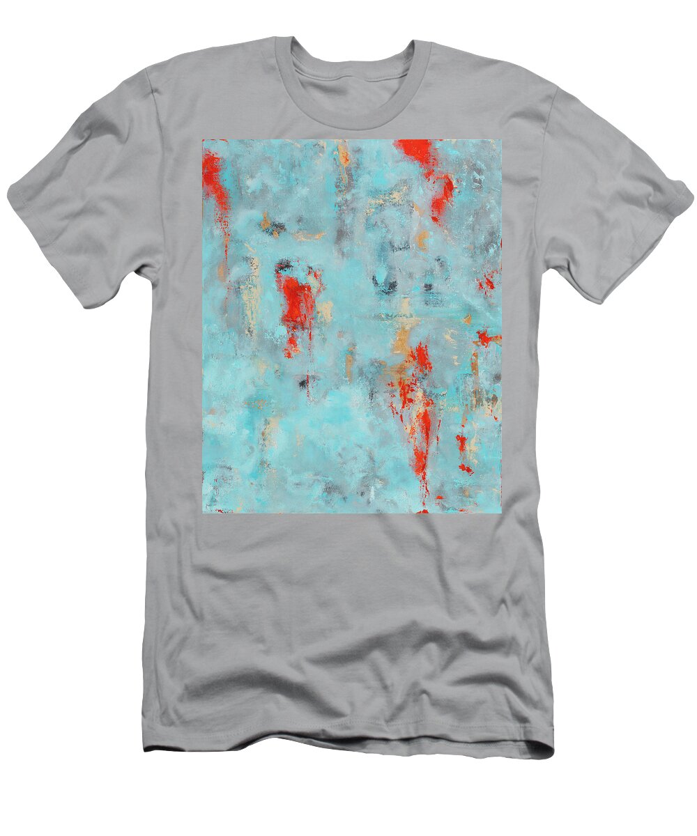 Organic T-Shirt featuring the painting Sunset Beach by Tamara Nelson
