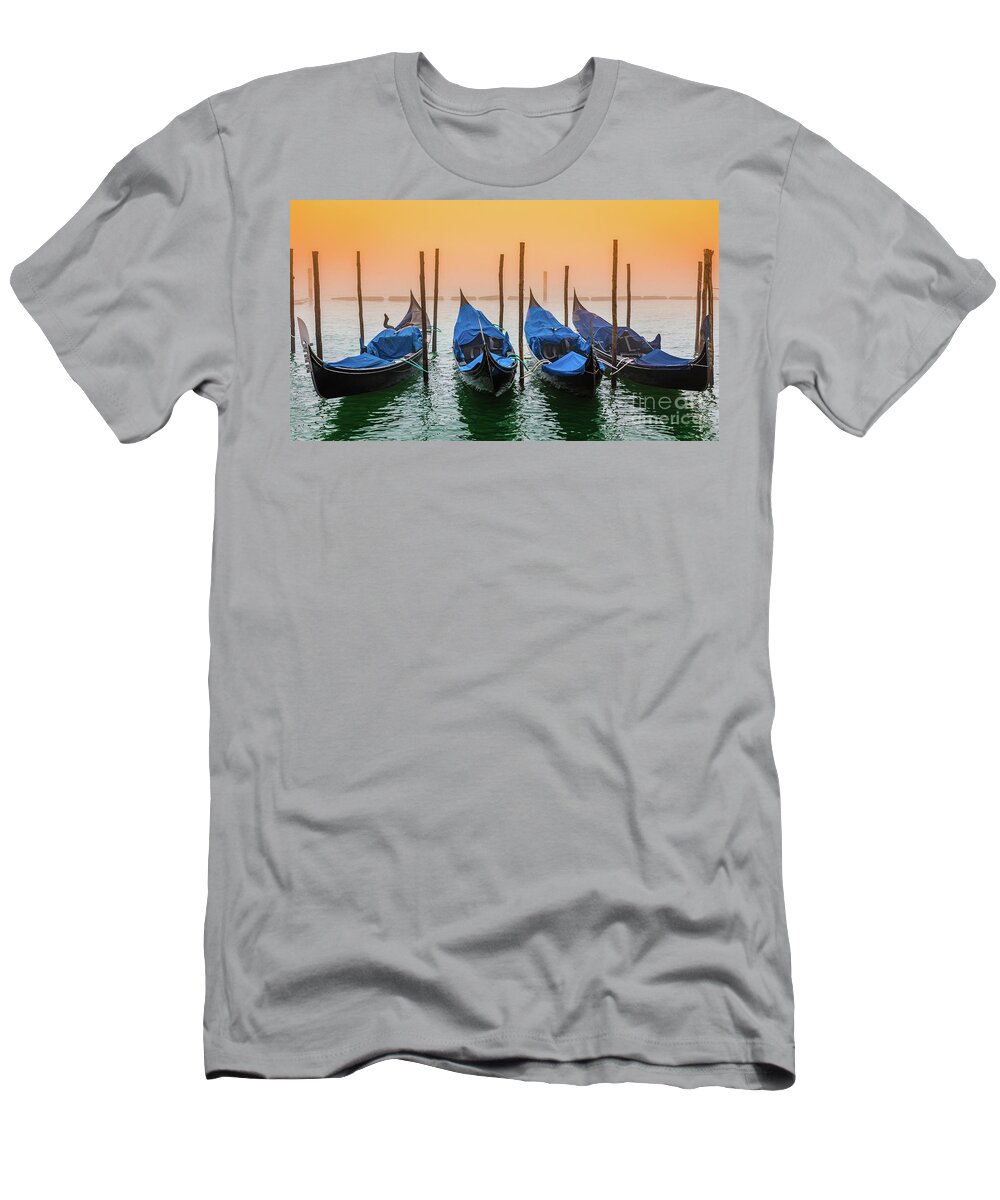 Sunset T-Shirt featuring the photograph Sunset in Venice by Lyl Dil Creations