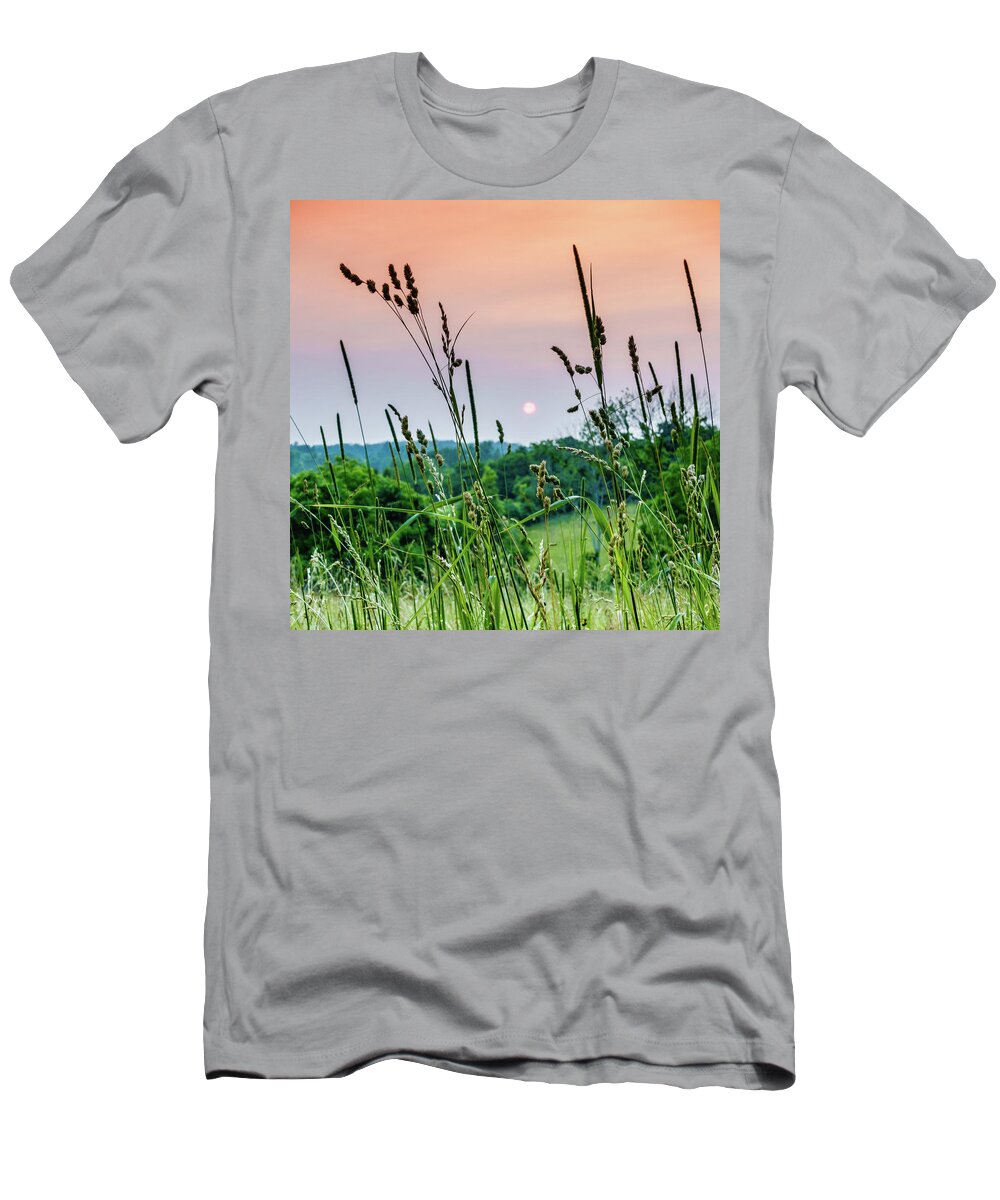 America T-Shirt featuring the photograph Sunset over Kentucky countryside by Alexey Stiop