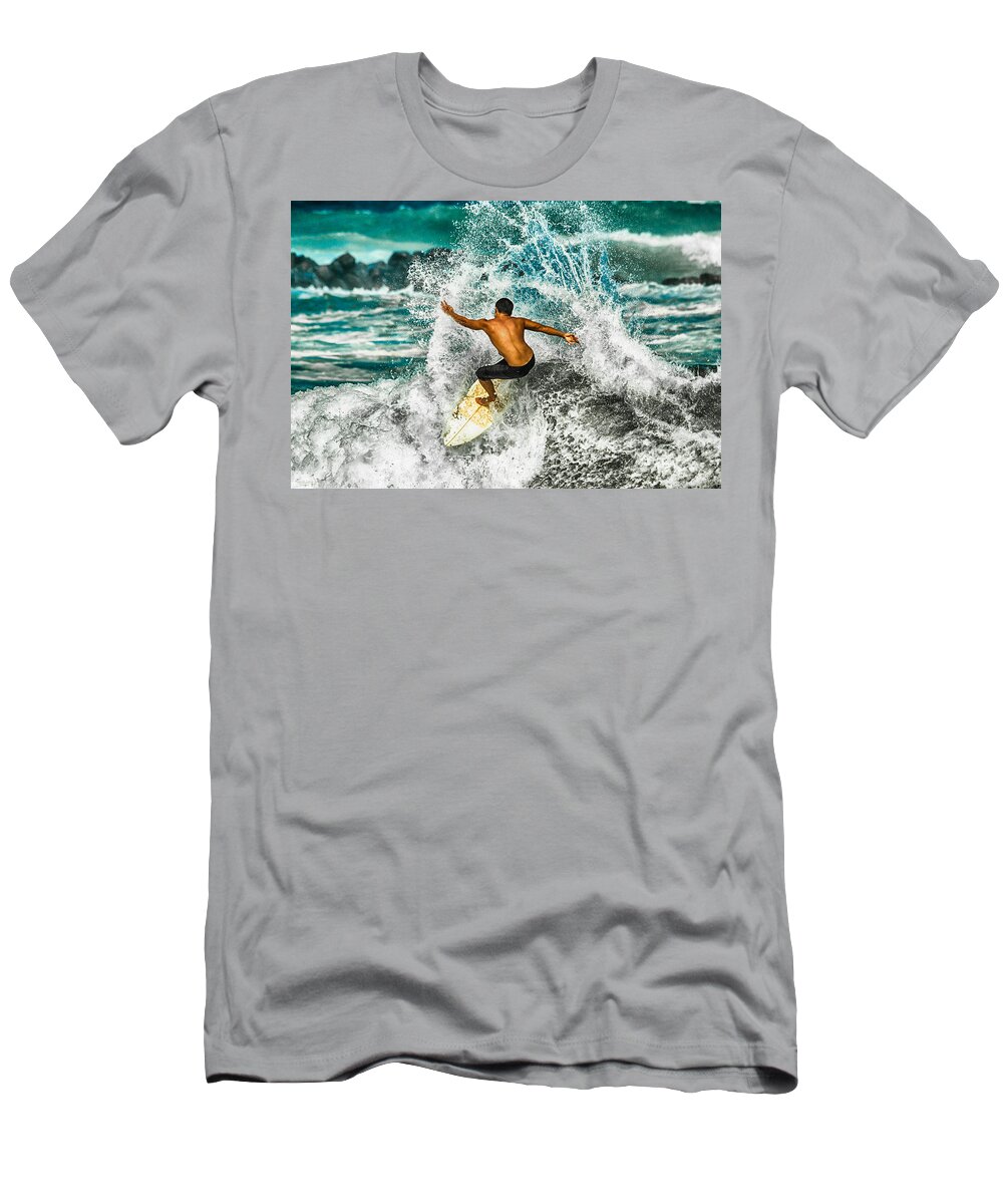 Beach T-Shirt featuring the photograph Surf Splash by Eye Olating Images