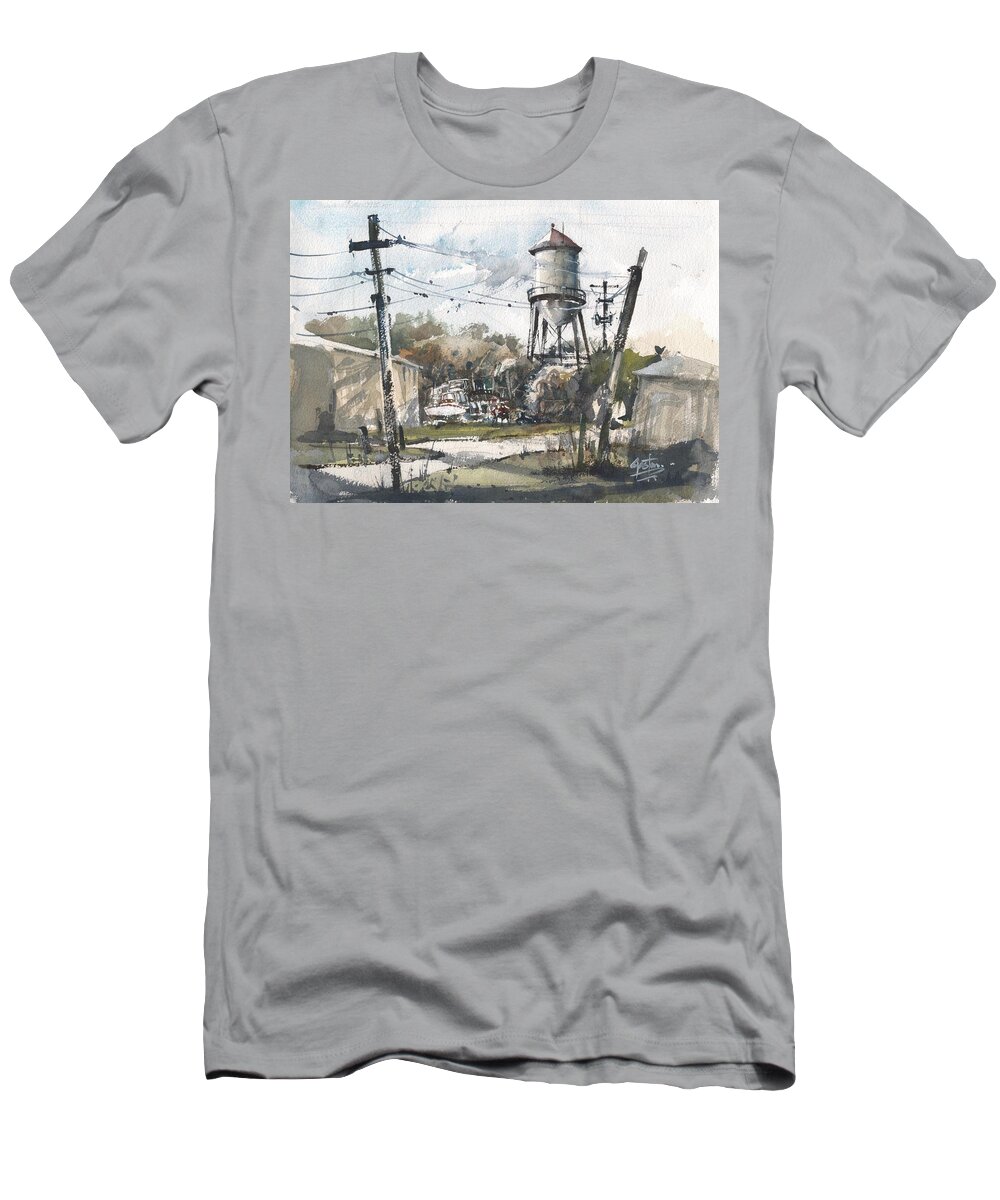 Tampa T-Shirt featuring the painting Tampa Tower Too by Gaston McKenzie