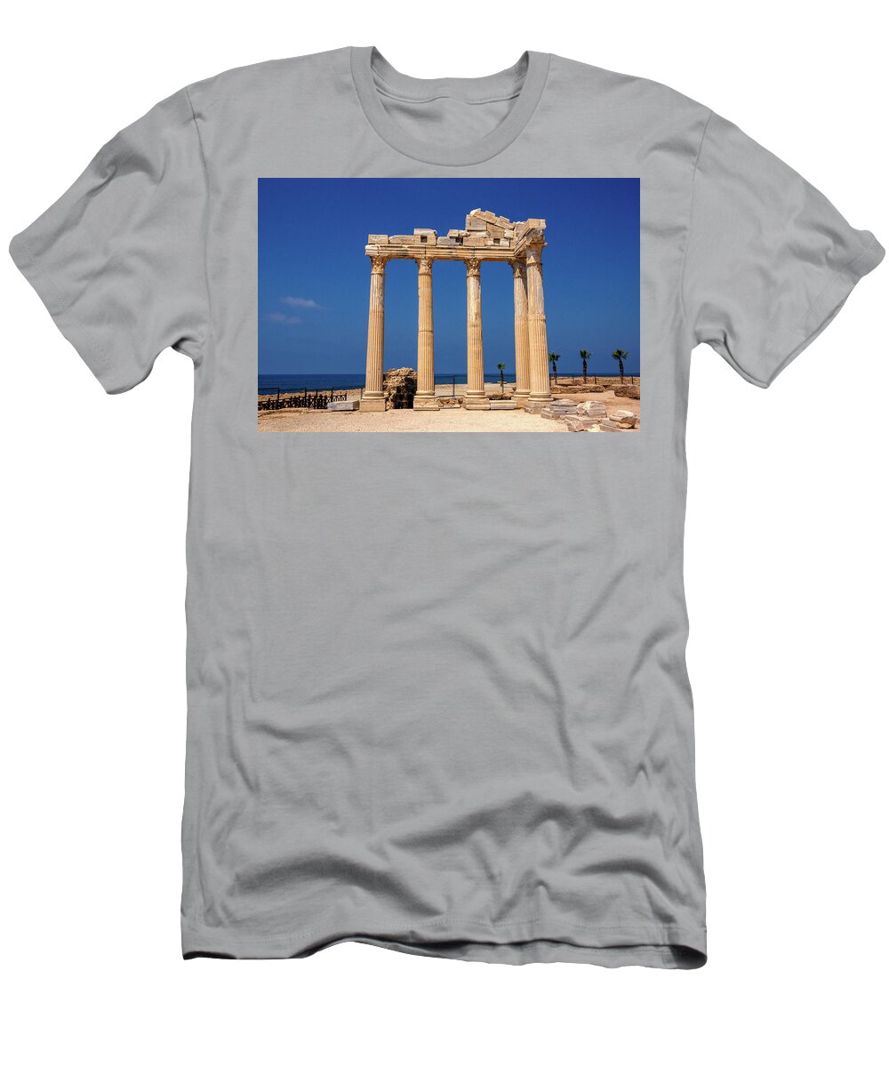 Turkish Riviera T-Shirt featuring the photograph Temple of Apollo in Side by Sun Travels