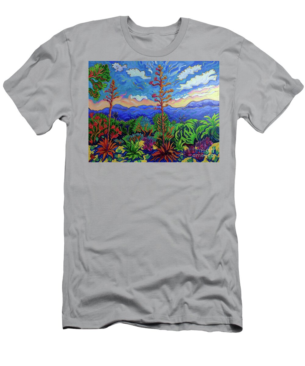 Southwest T-Shirt featuring the painting The Beginning of the End of the Day by Cathy Carey