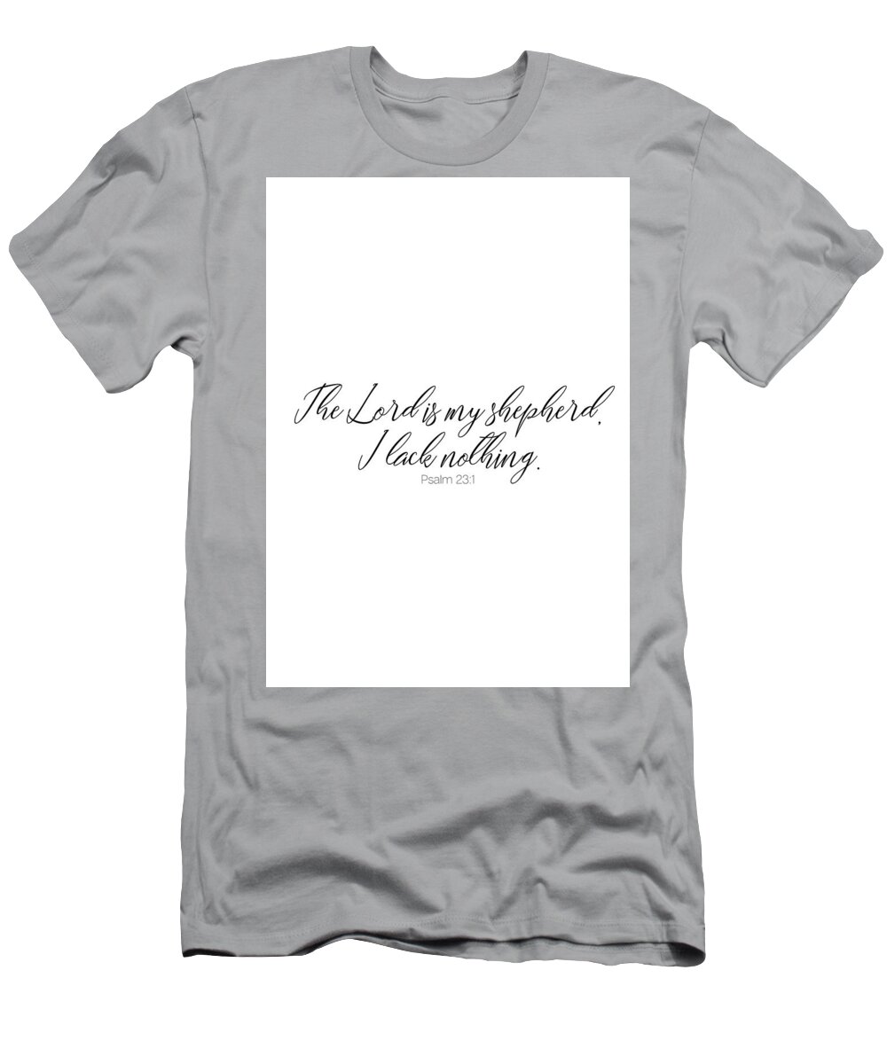 Psalm23 T-Shirt featuring the digital art The Lord is my Shepherd #psalm #minimalist by Andrea Anderegg