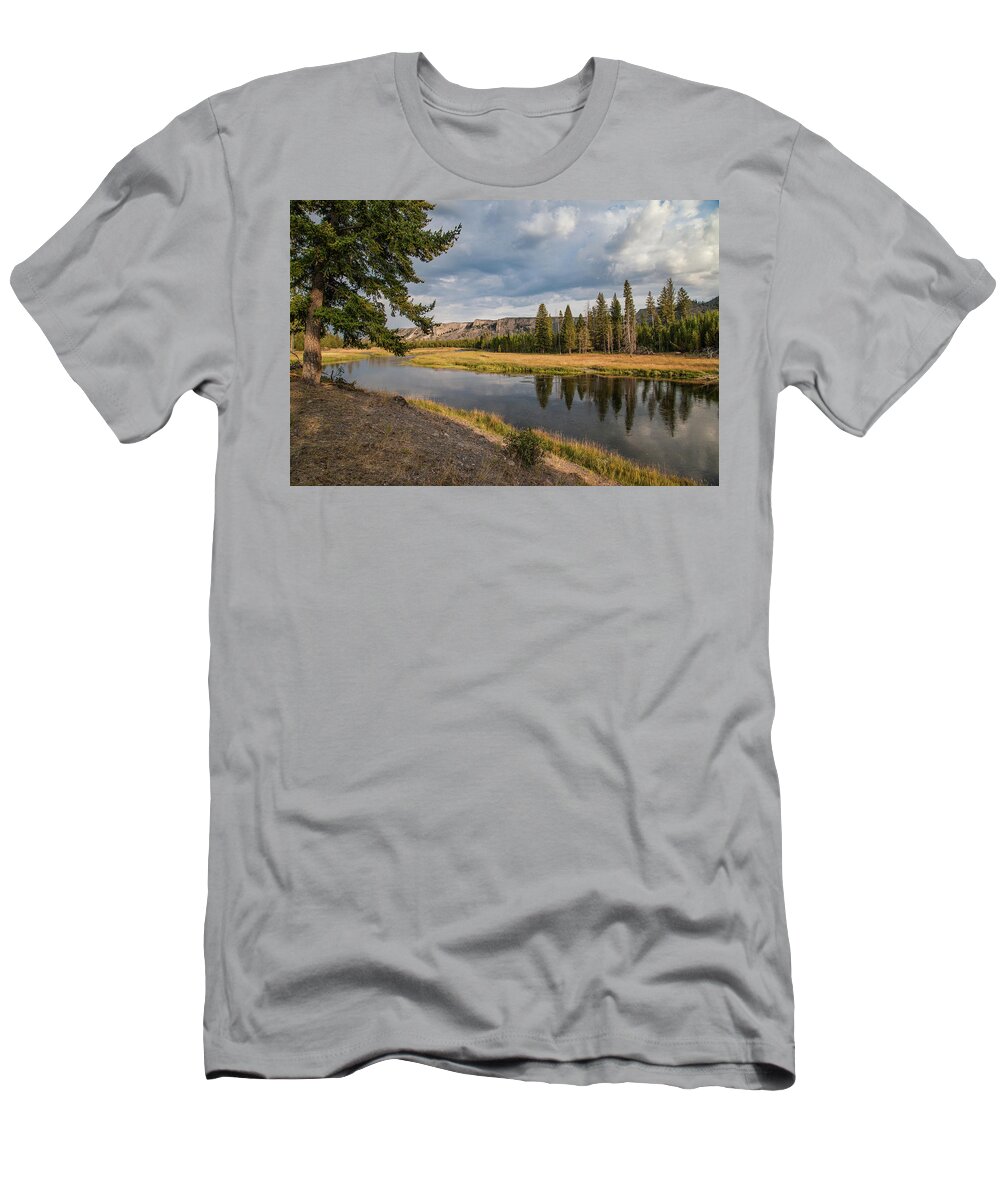 Madison River T-Shirt featuring the photograph The Madison River at West Yellowstone by Lon Dittrick