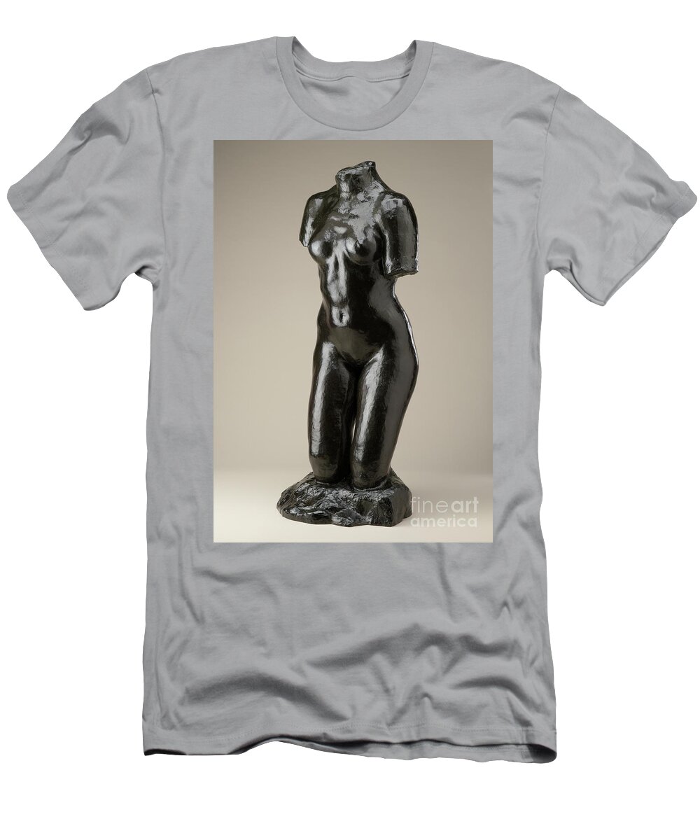 Rodin T-Shirt featuring the sculpture The Prayer By Rodin by Auguste Rodin