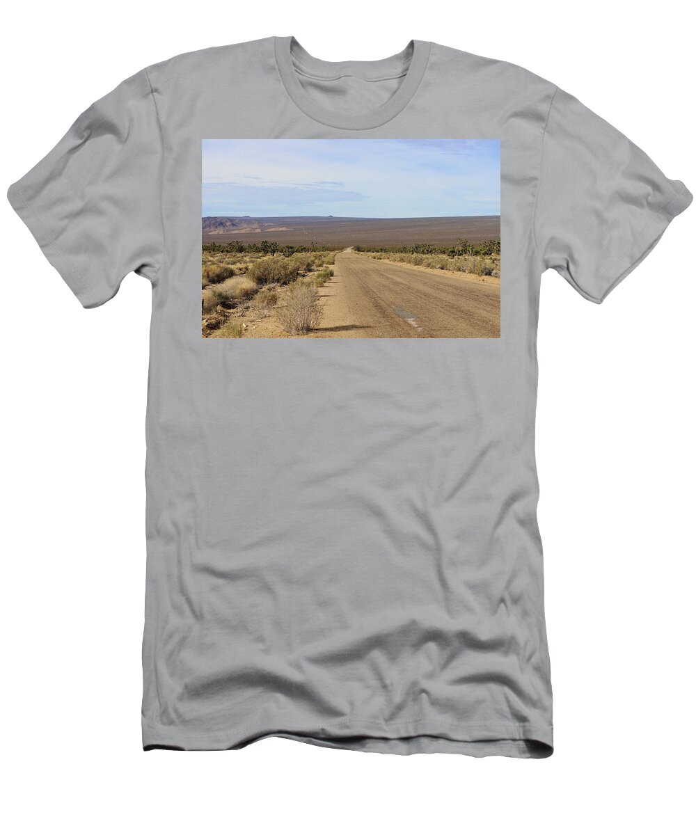 Mojave National Preserve T-Shirt featuring the photograph The Road Less Traveled by Maria Jansson