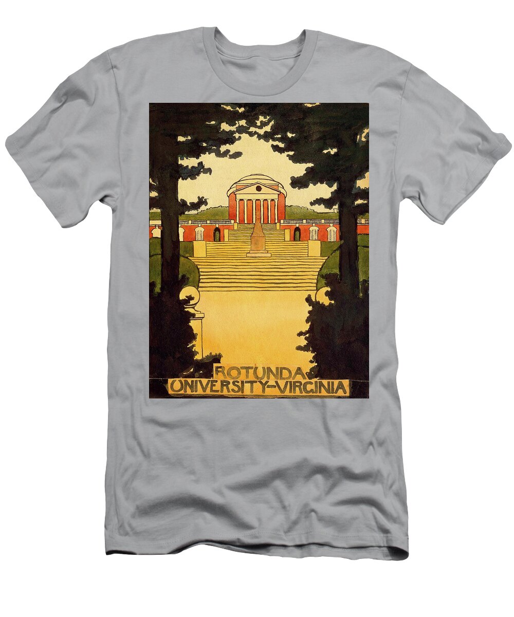 Painting T-Shirt featuring the painting The Rotunda At The University Of Virginia 1913 by Mountain Dreams