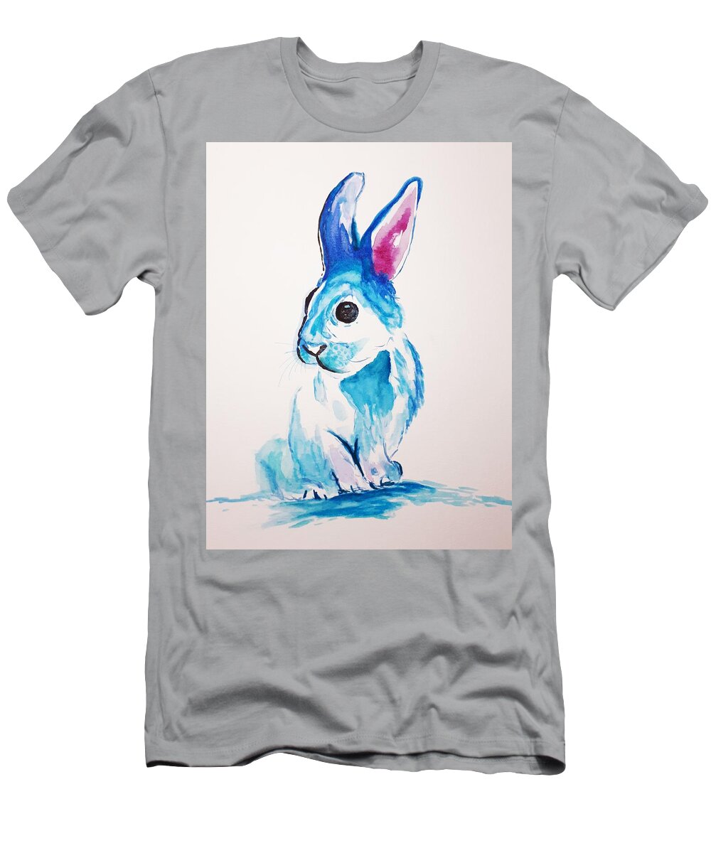 Bunny T-Shirt featuring the painting Thumper by Abstract Angel Artist Stephen K