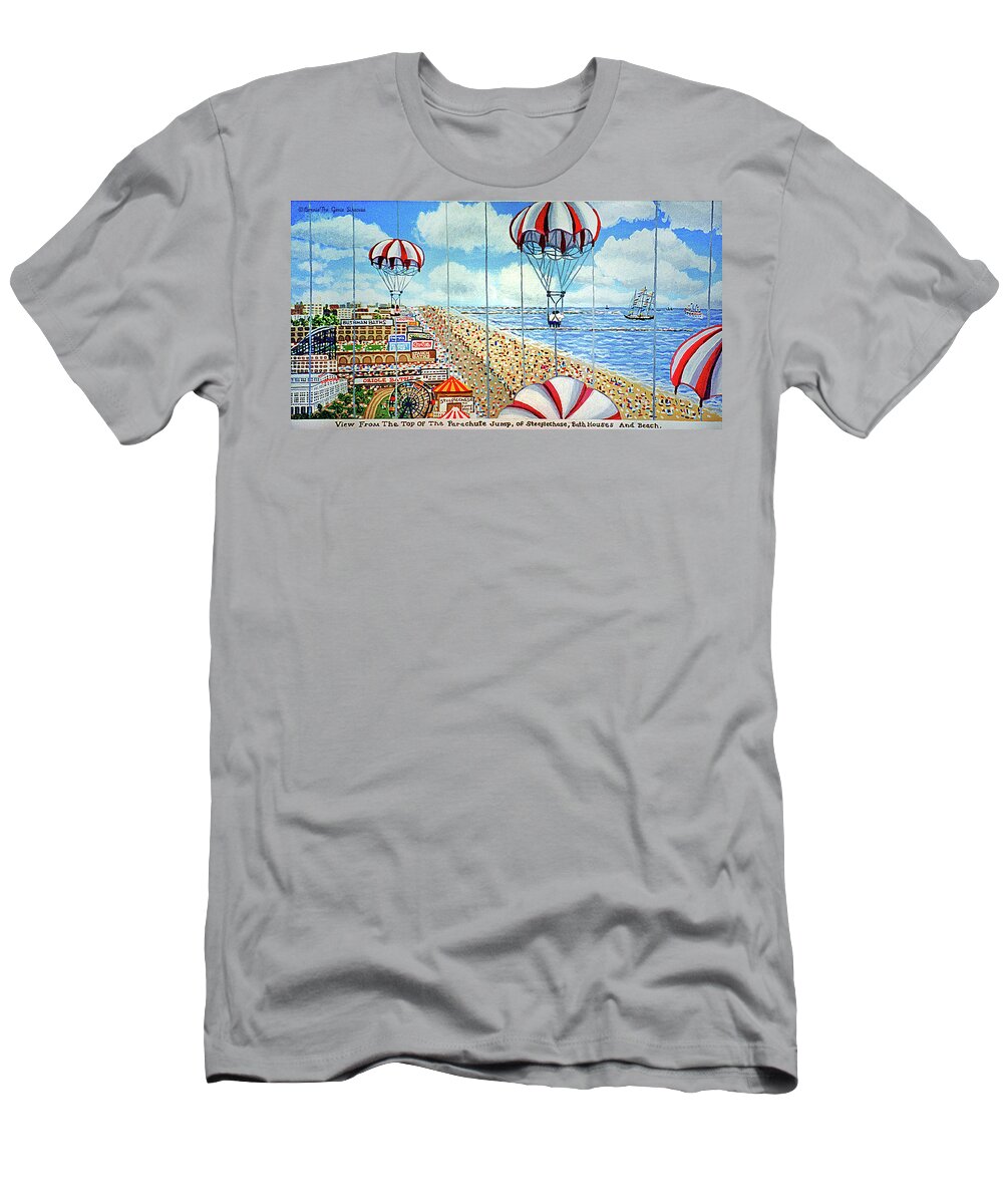 T-Shirt featuring the painting View From The Parachute Jump by Bonnie Siracusa