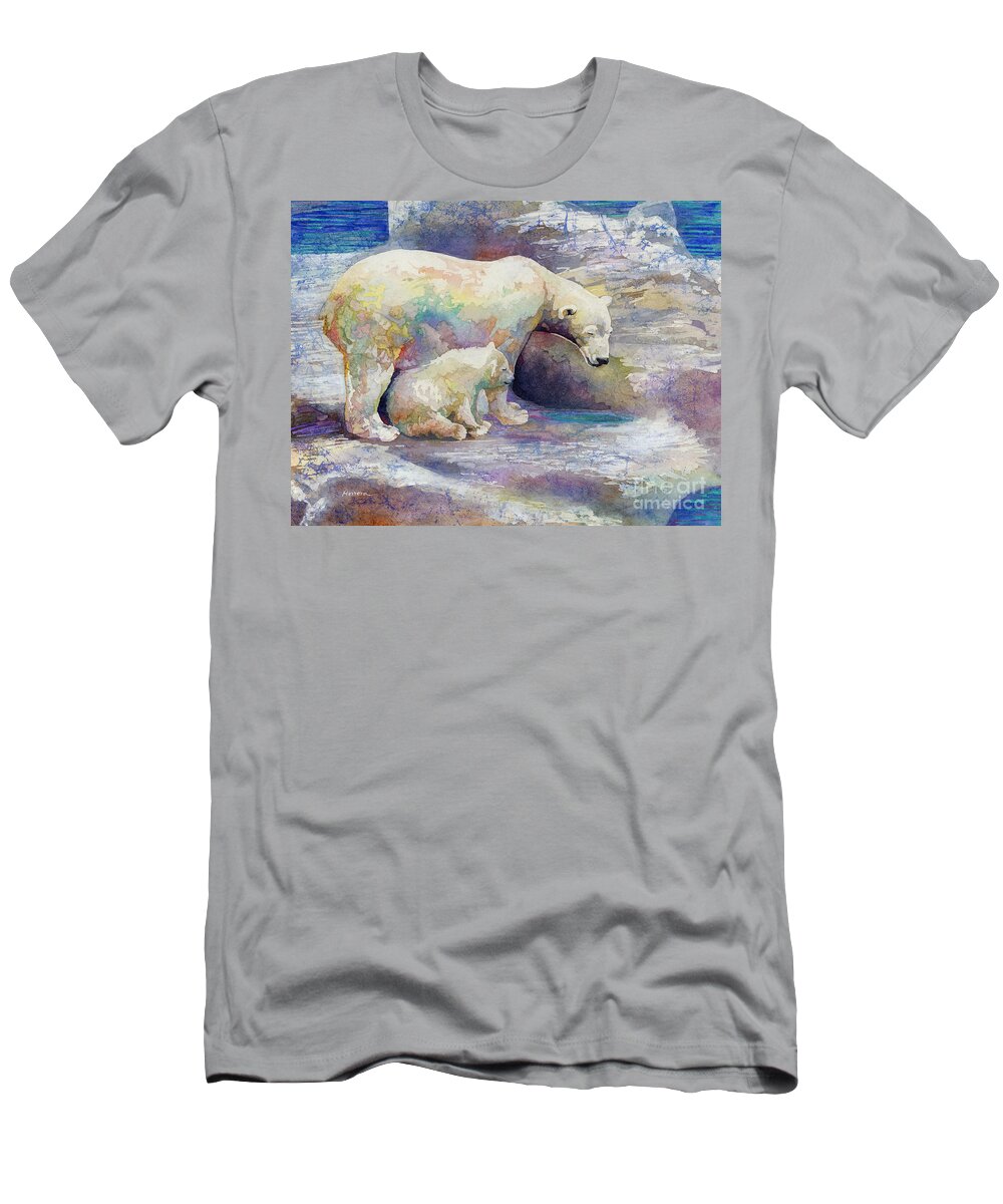Polar Bear T-Shirt featuring the painting Watering Hole by Hailey E Herrera