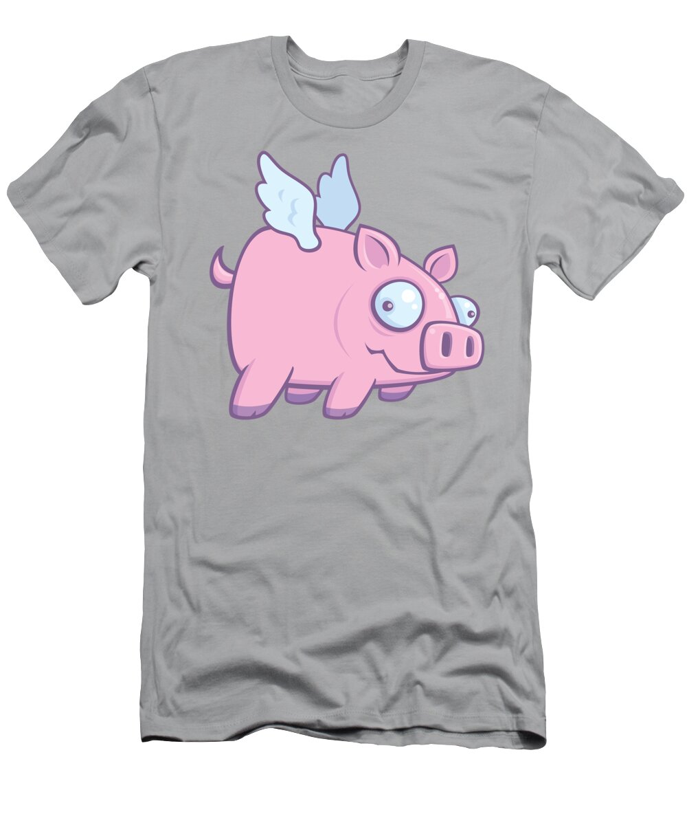 Animal T-Shirt featuring the digital art When Pigs Fly by John Schwegel