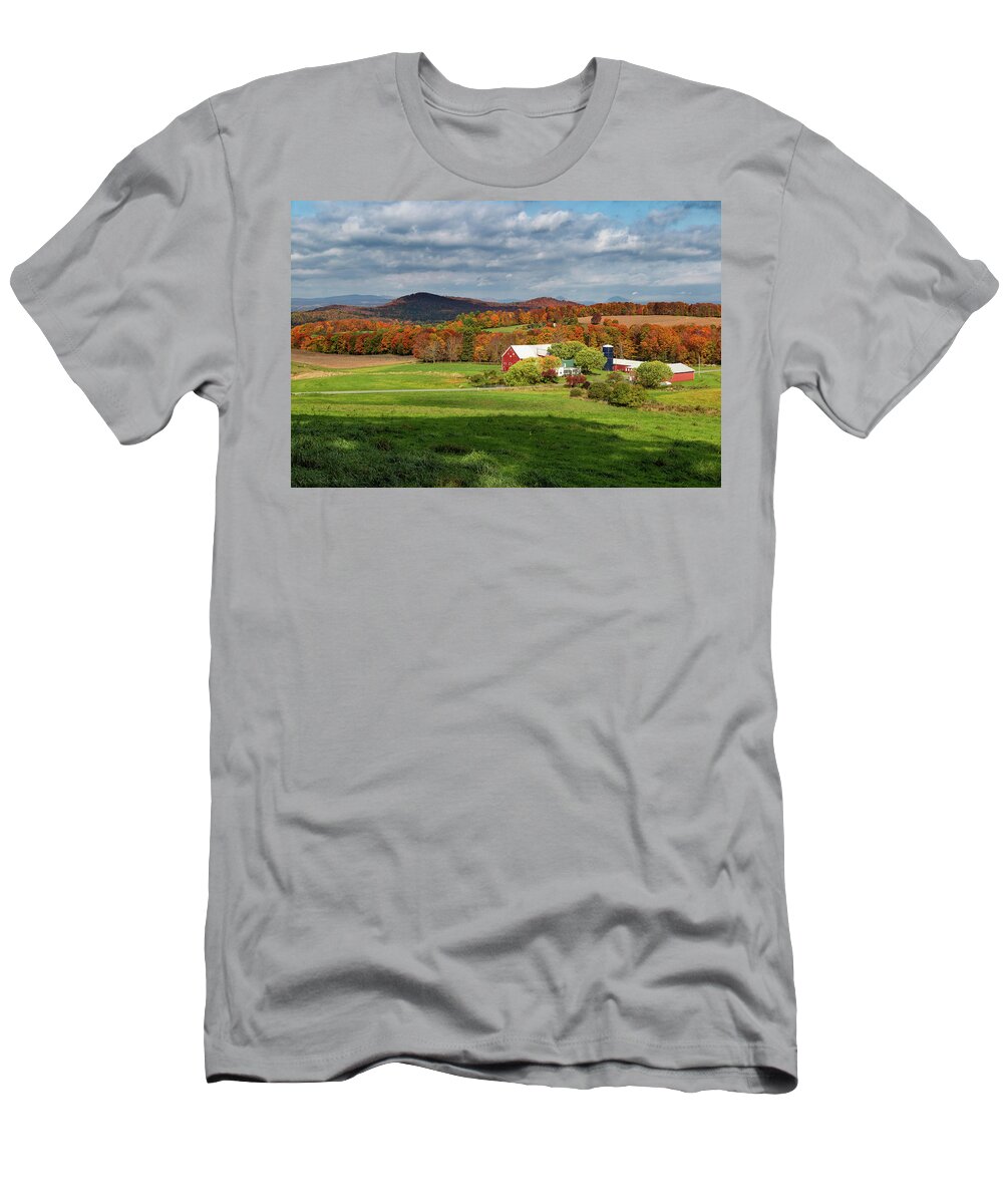 Vermont T-Shirt featuring the photograph Willey Farm in Fall by Tim Kirchoff