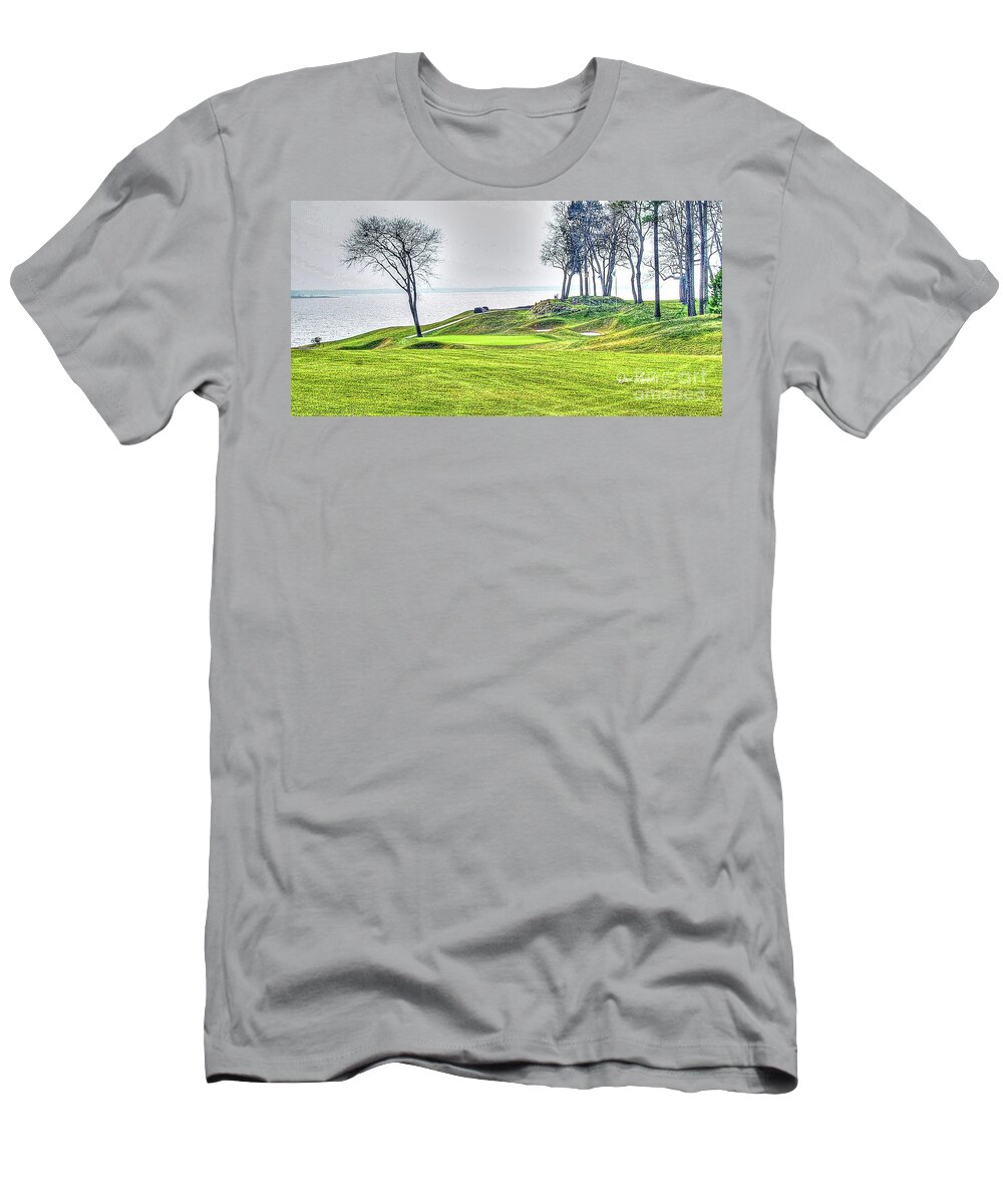 Kingsmill Golf T-Shirt featuring the photograph Williamsburg VA Virginia - Kingsmill Golf - River 16th by Dave Lynch