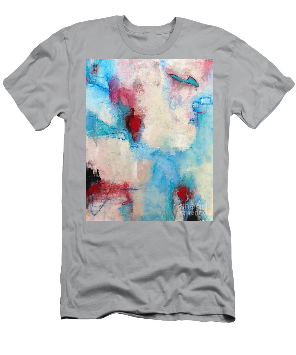 Abstract T-Shirt featuring the painting Winters Rose by Mary Mirabal