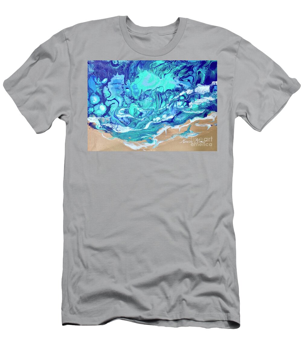 Ocean T-Shirt featuring the painting Wonder if... by Monica Elena