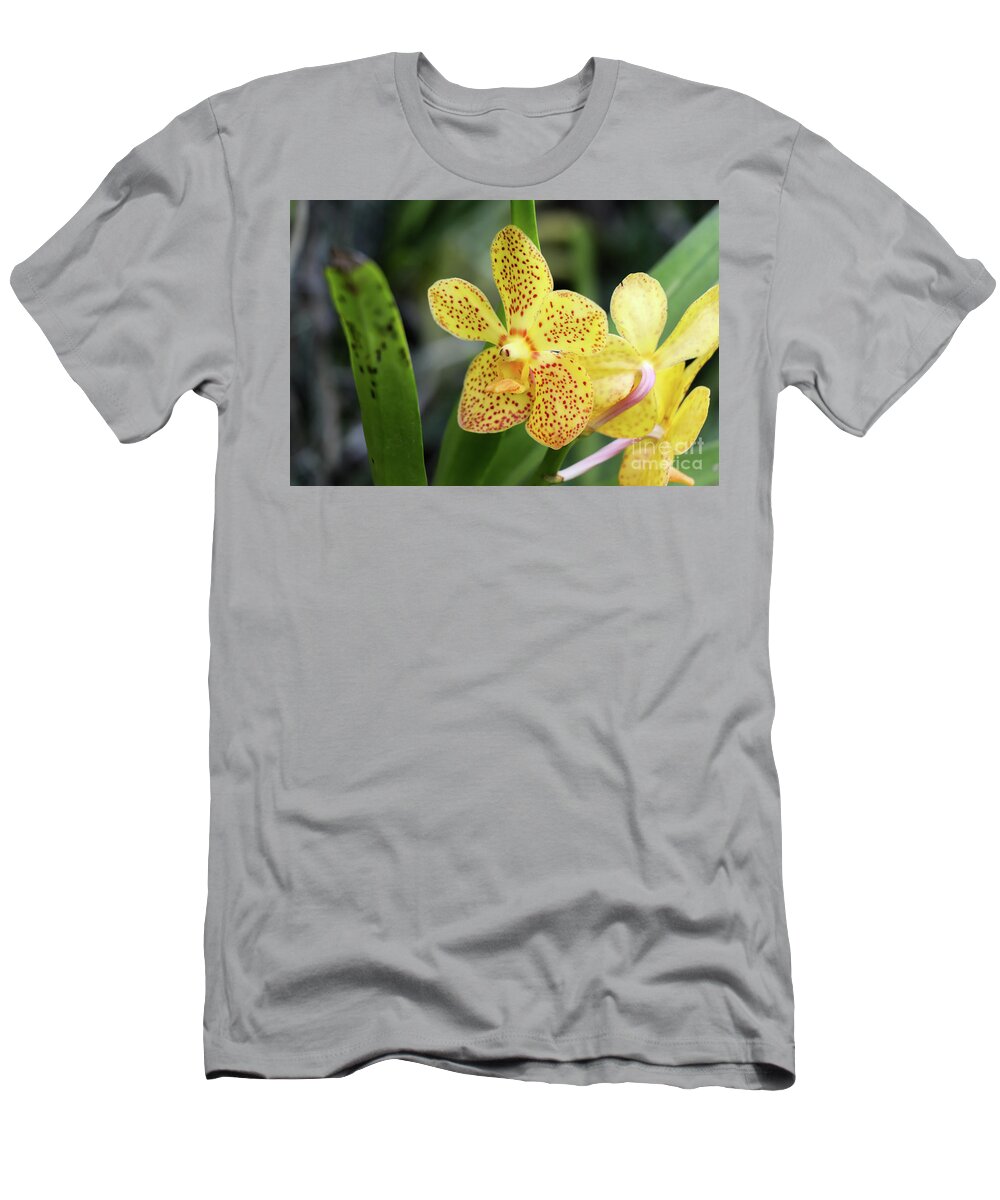 Orchids T-Shirt featuring the photograph Yellow Spotted Orchids by Rory Ivey