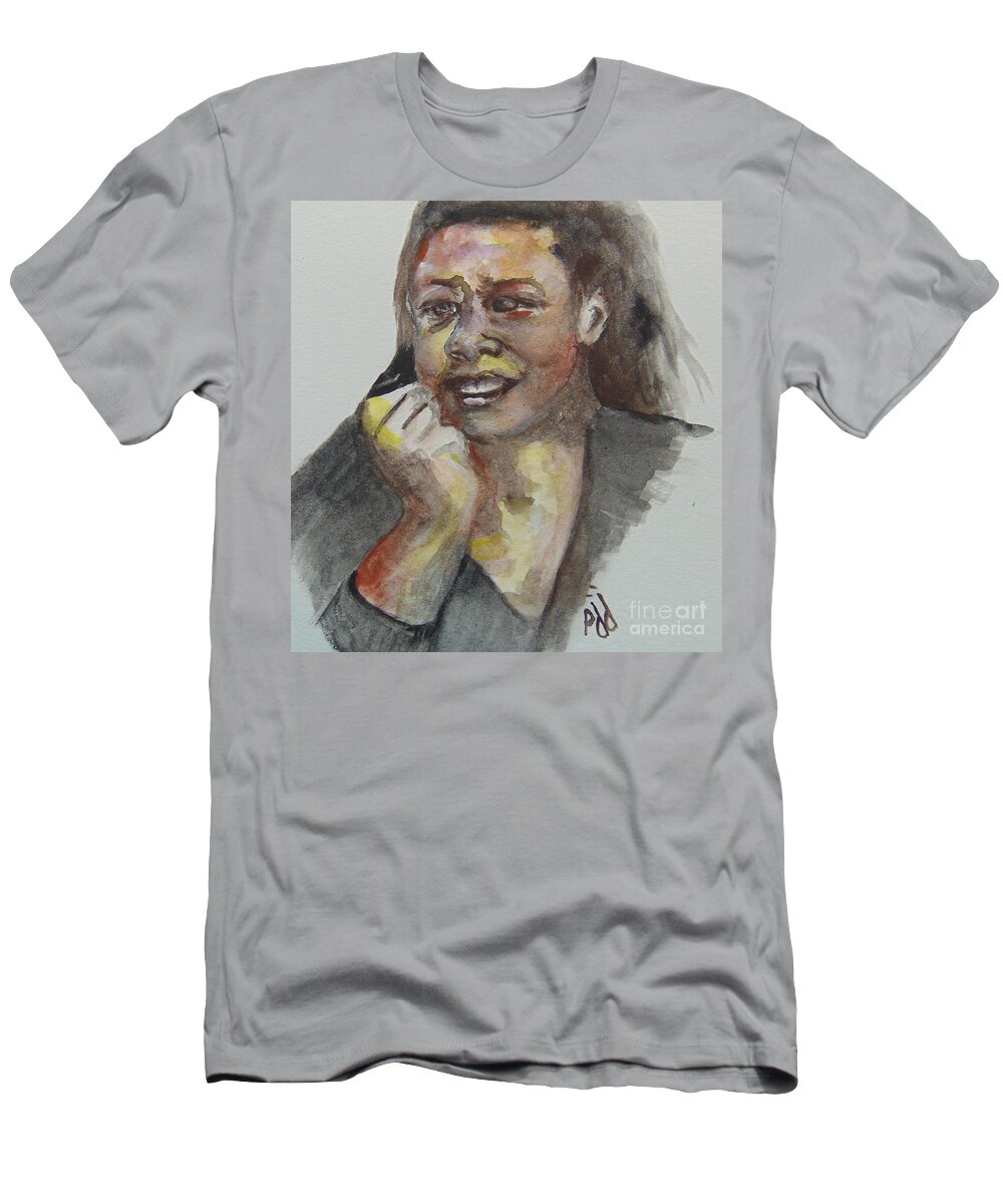 Maya Angelou T-Shirt featuring the painting Young Maya by Saundra Johnson