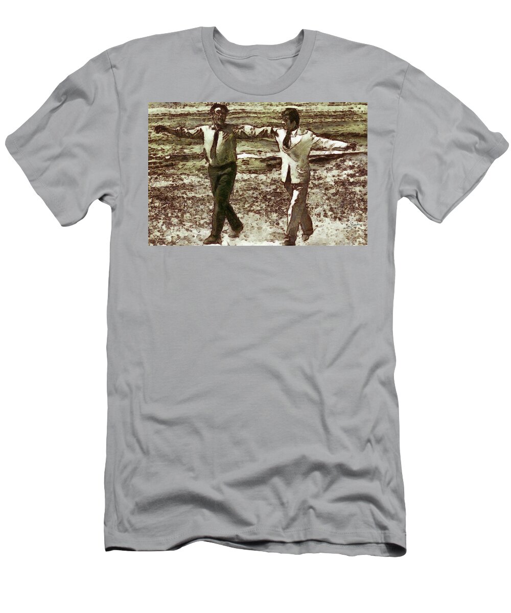 Zorba Dance T-Shirt featuring the painting Zorba dance by George Rossidis