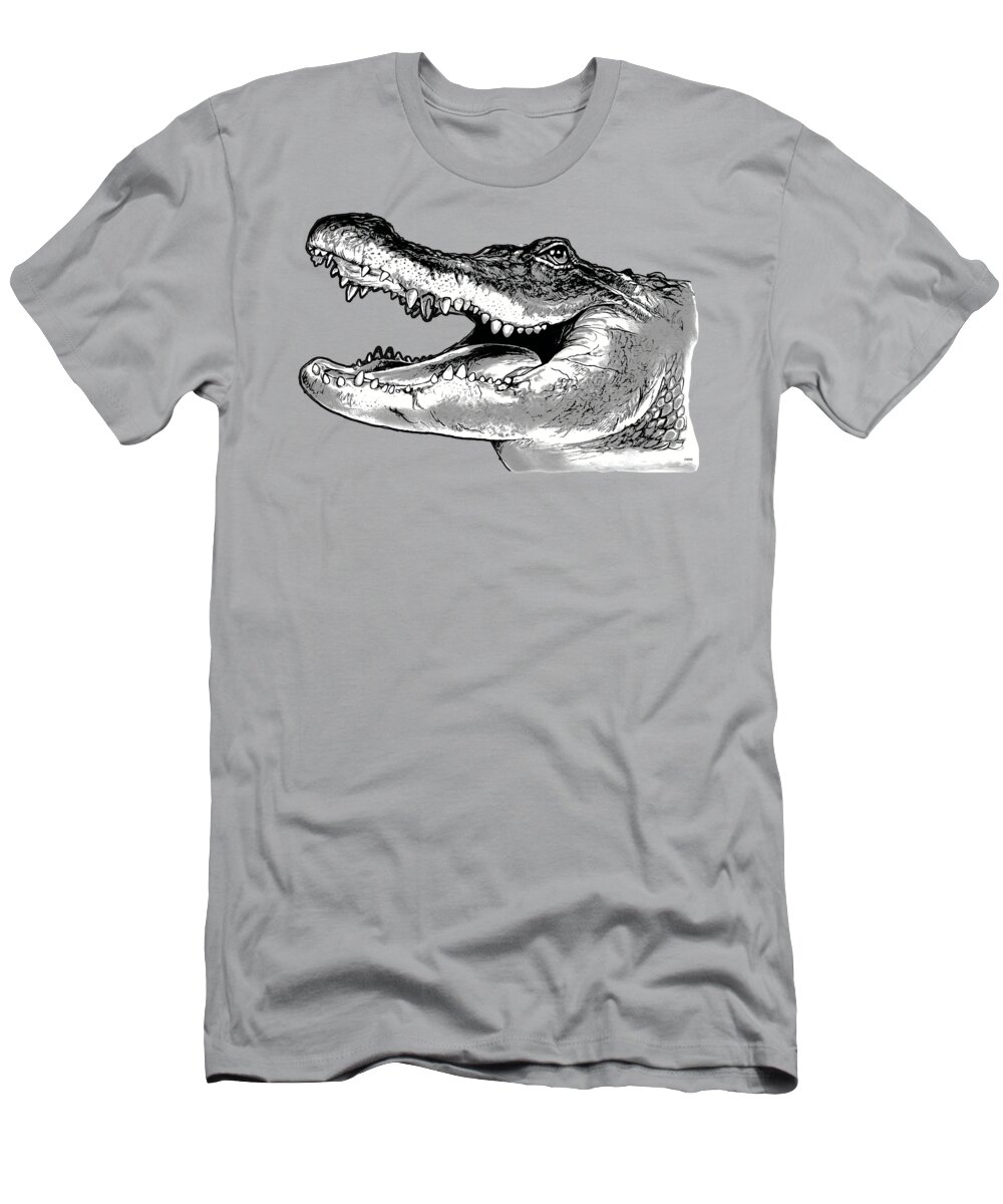 American T-Shirt featuring the drawing American Alligator #1 by Greg Joens