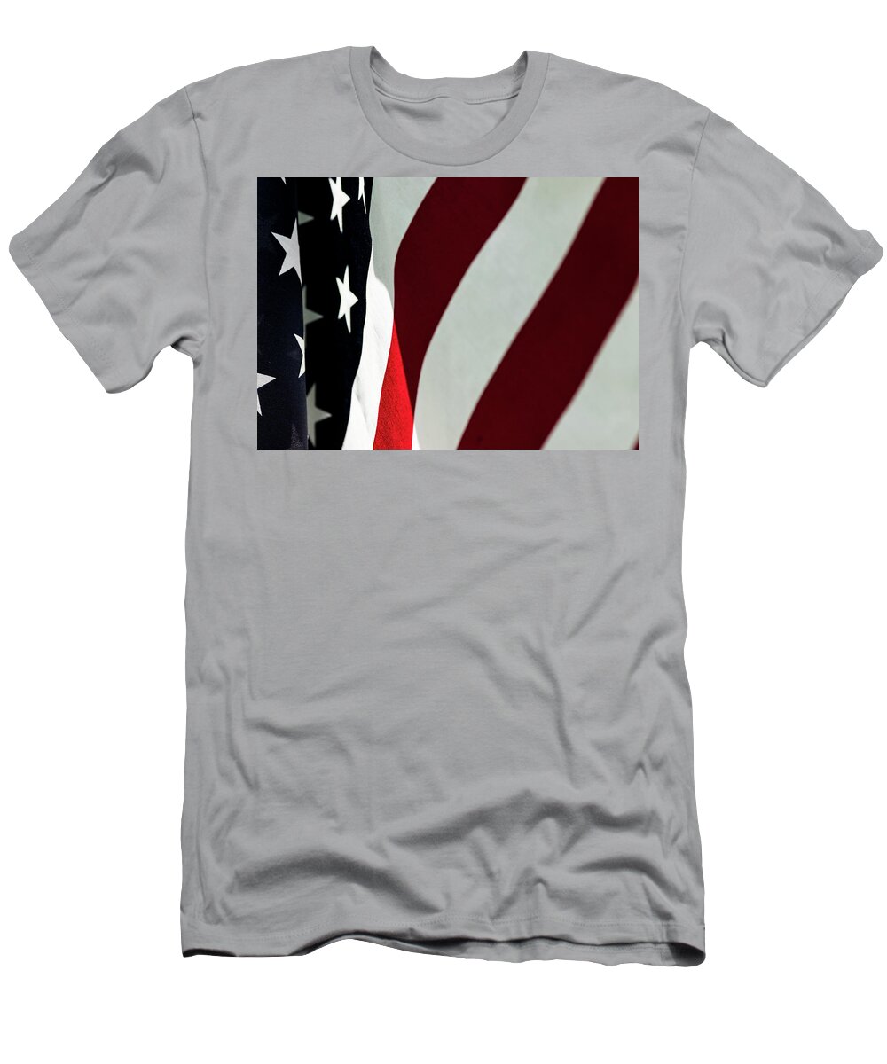 America T-Shirt featuring the photograph American Flag 7 #1 by Amelia Pearn