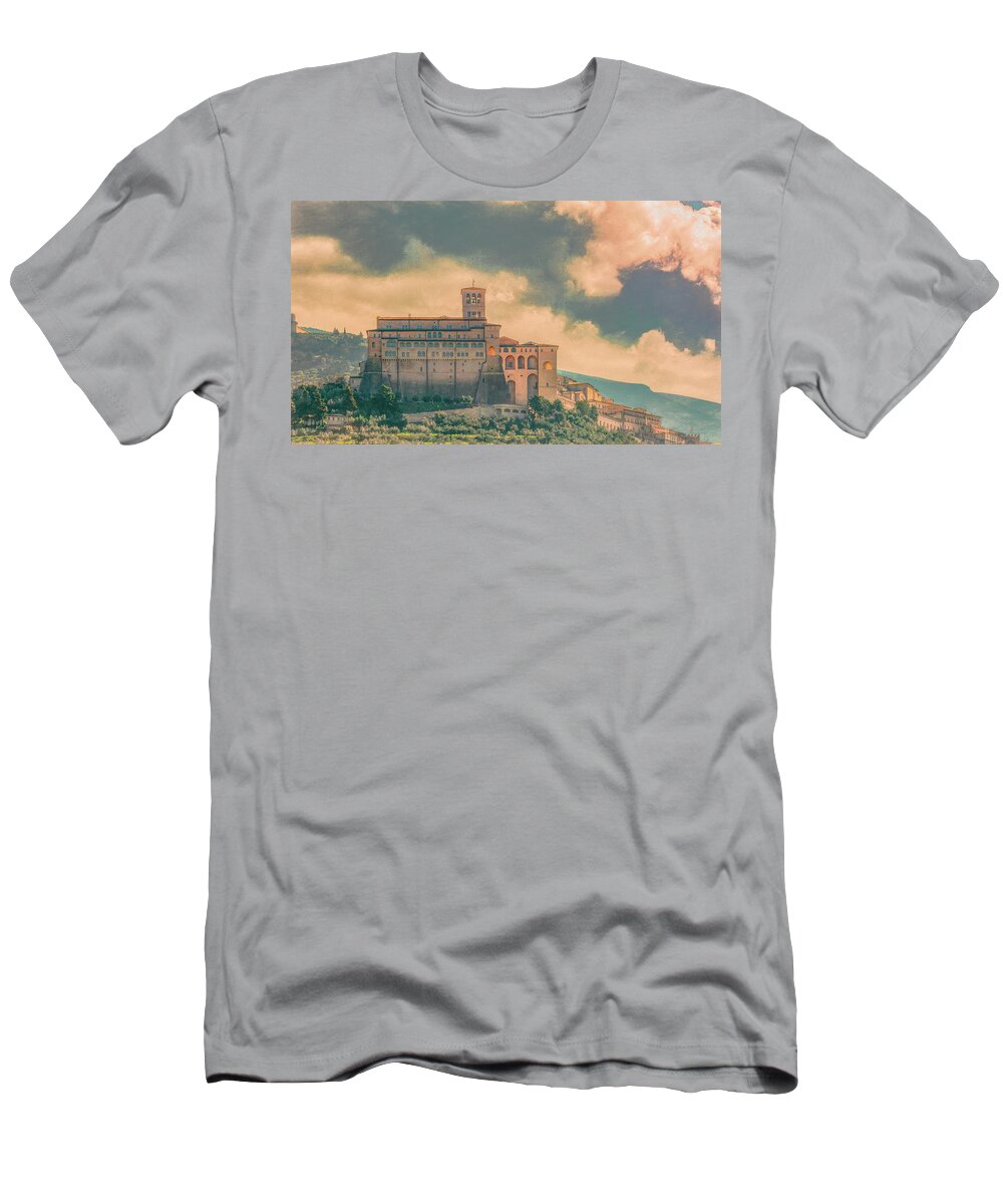 Italy T-Shirt featuring the photograph Basilica of St. Francis of Assisi #2 by Marcy Wielfaert