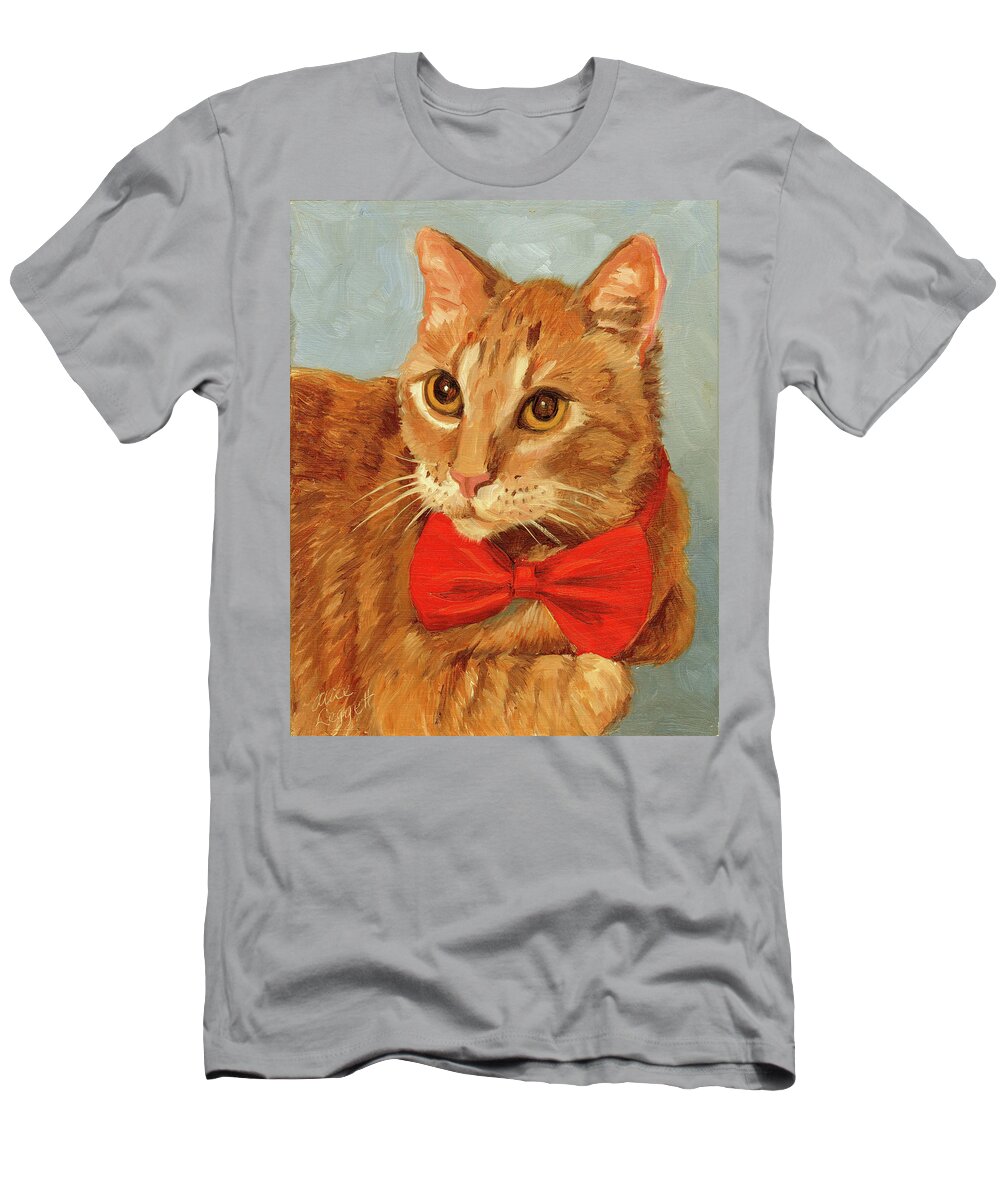 Cat T-Shirt featuring the painting Cheetoh #1 by Alice Leggett