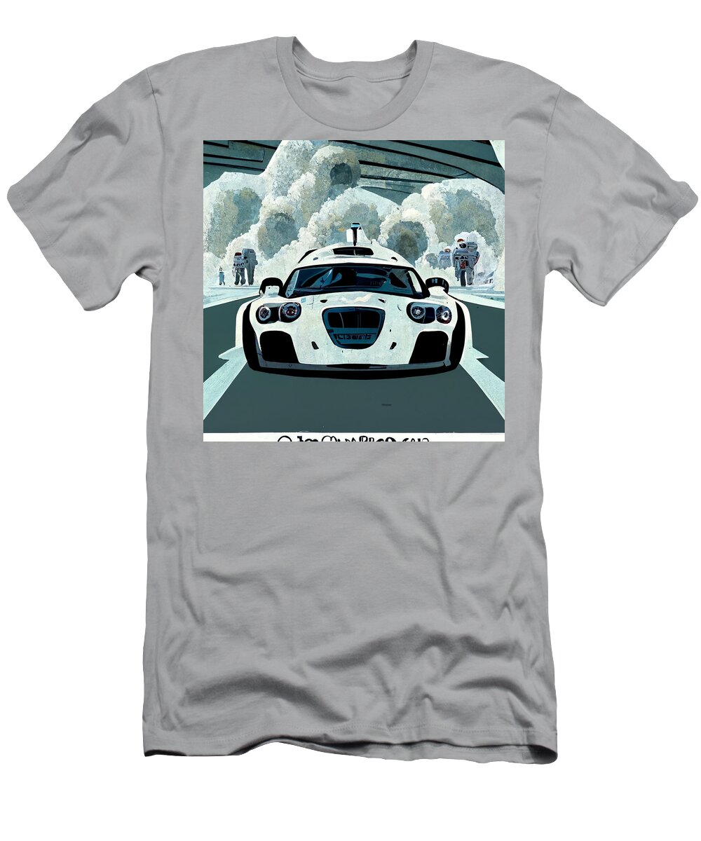 Cool Cartoon The Stig Top Gear Show Driving A Car 1dc4 442d 4e78 Dd764d266a62 T-Shirt by MotionAge - Pixels