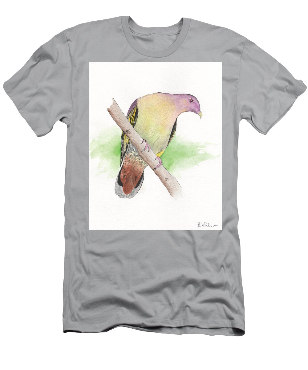  T-Shirt featuring the painting Dove in Colors #1 by Bob Labno