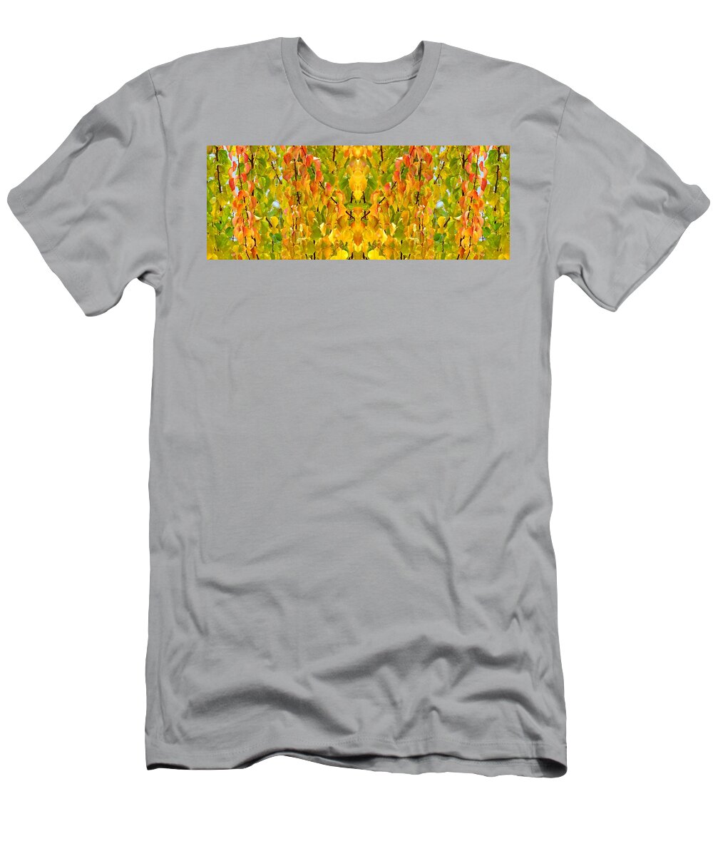 Apricot Leaves T-Shirt featuring the digital art Autumn Apricot Leaves by Will Borden