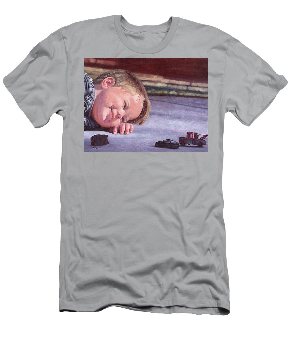 Toddler T-Shirt featuring the painting For the Love of Cars #1 by Deborah Tidwell Artist