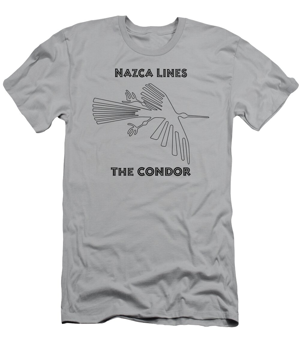 Nazca T-Shirt featuring the drawing Geoglyph of the condor from Nazca #1 by Michal Boubin