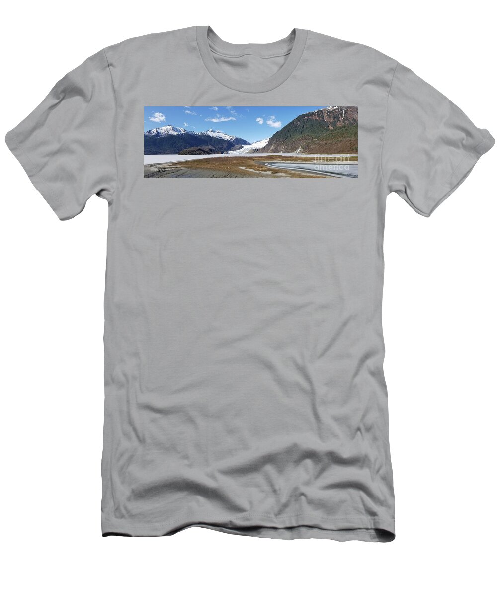 #juneau T-Shirt featuring the photograph Mendenhall Lake in the Spring by Charles Vice
