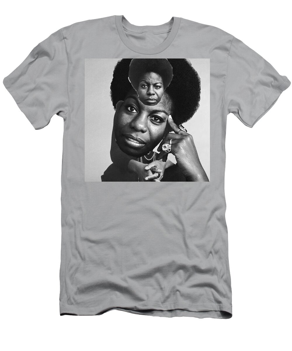 Nina Simone T-Shirt featuring the digital art Nina by Corey Wynn