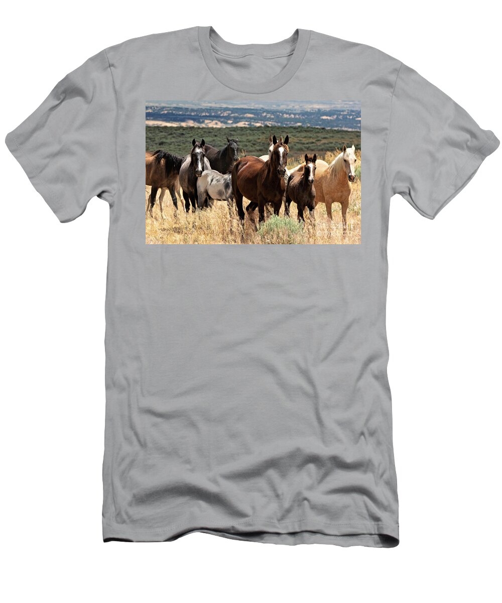 Mustang T-Shirt featuring the photograph Our Gang #1 by Jim Garrison