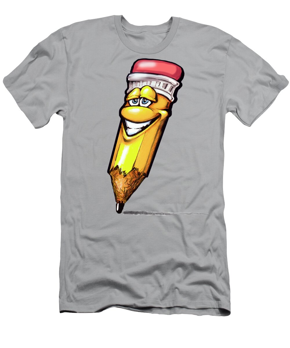 Pencil T-Shirt featuring the digital art Pencil #1 by Kevin Middleton