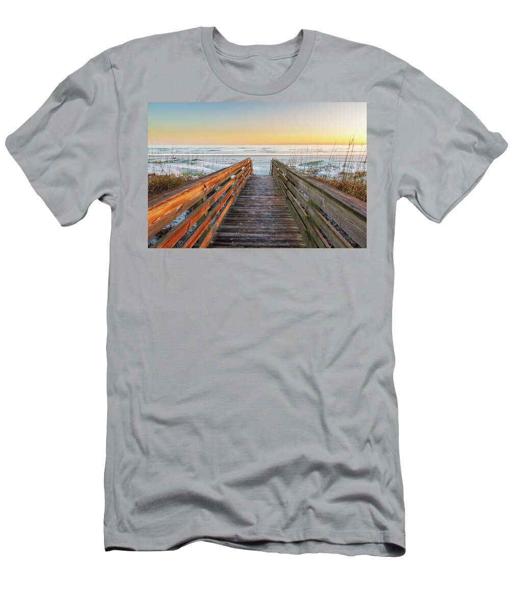 Atlantic T-Shirt featuring the photograph Ponce de Leon Inlet Beach Path #1 by Stefan Mazzola
