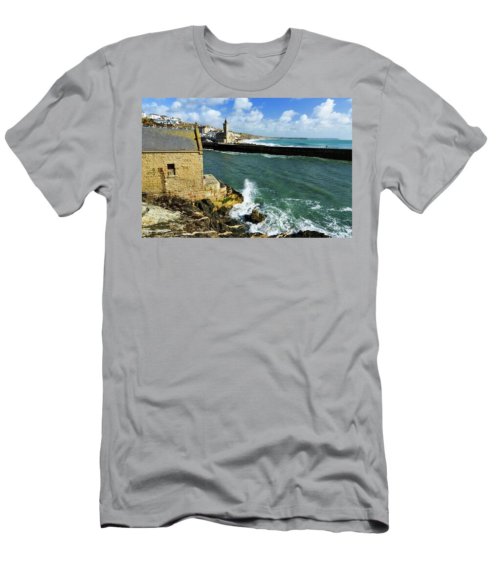 Porthleven T-Shirt featuring the photograph Porthleven #1 by Ian Middleton