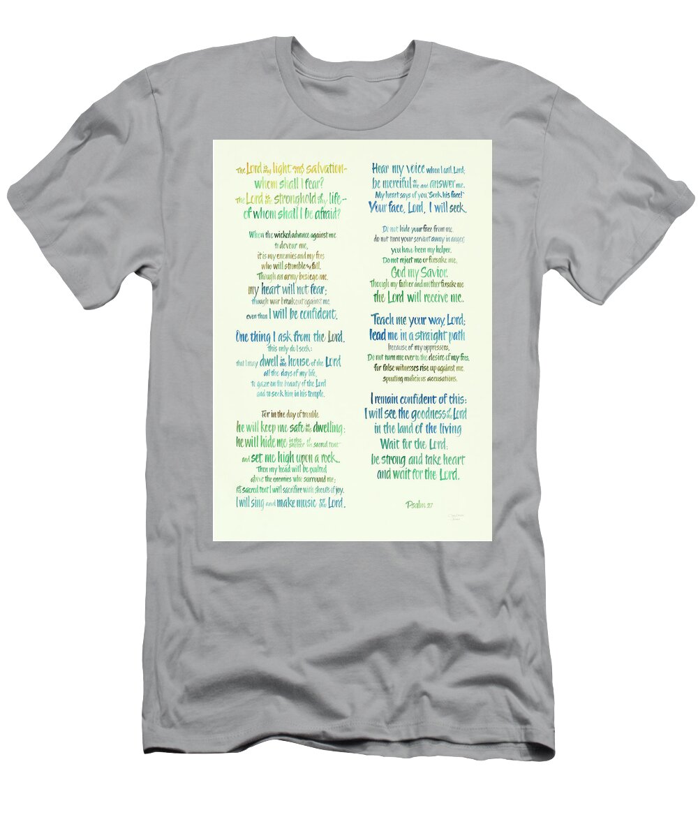 Psalm T-Shirt featuring the painting Psalm 27 by Judy Dodds
