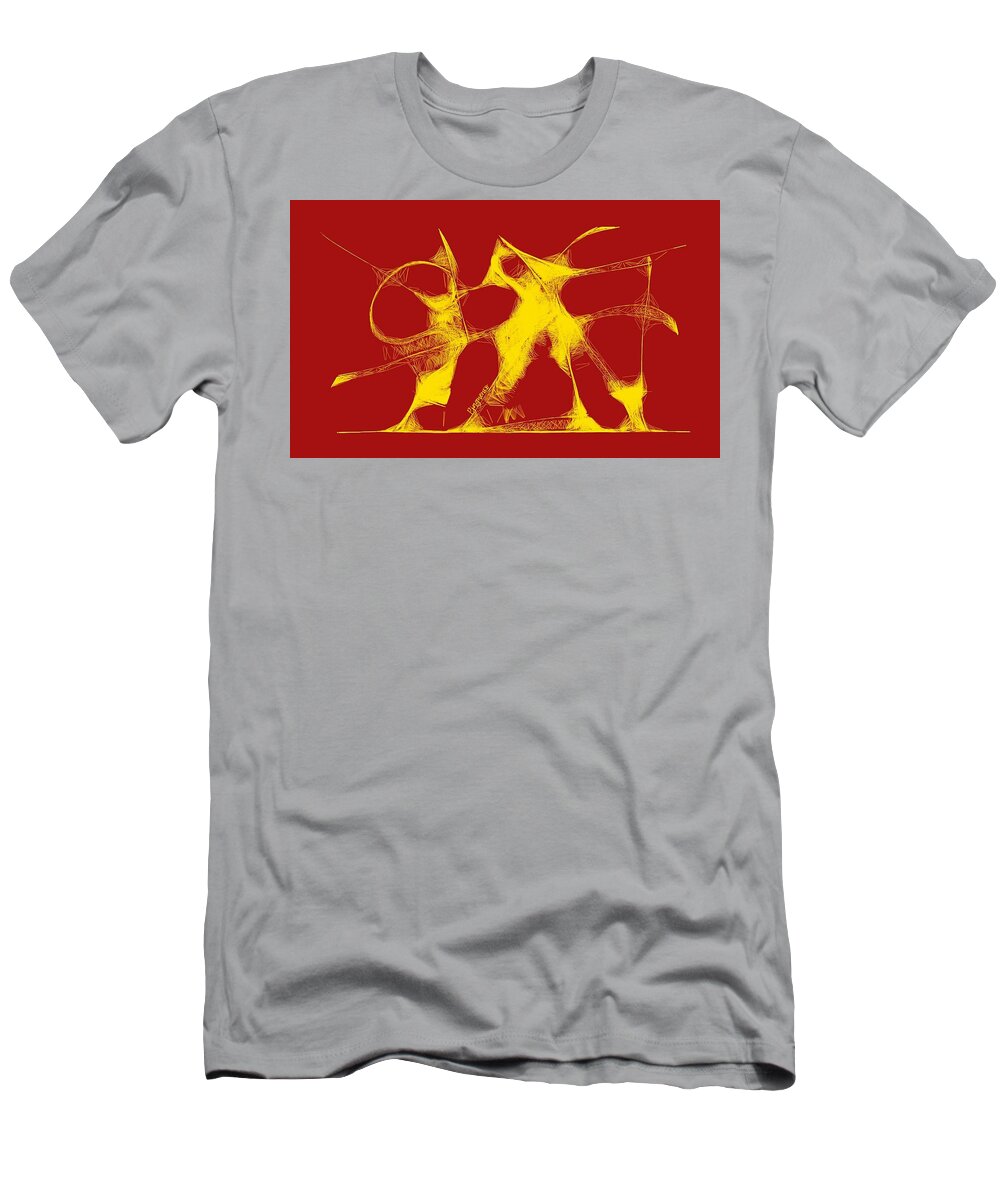 Spear Thrower T-Shirt featuring the digital art Spear thrower by Ljev Rjadcenko