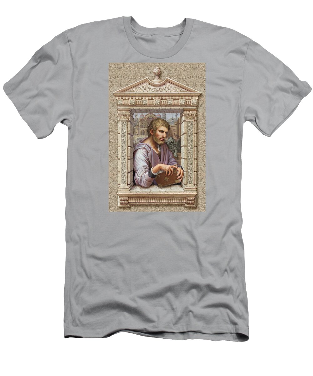 St. Mark T-Shirt featuring the painting St. Mark by Kurt Wenner