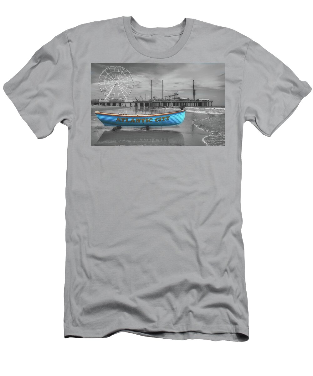 Steel Pier T-Shirt featuring the photograph The Steel Pier and Boardwalk, Atlantic City #1 by Mountain Dreams