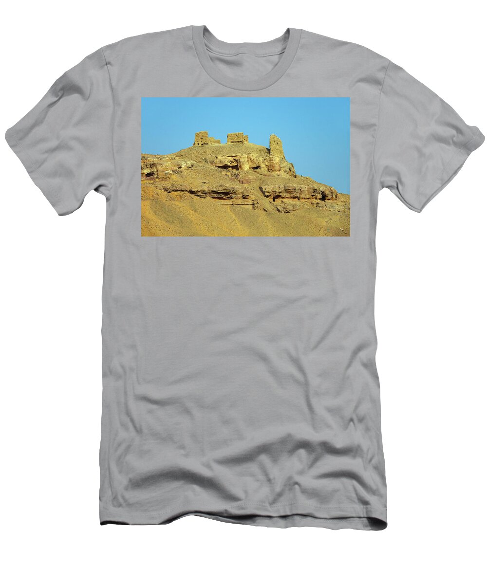 Aswan T-Shirt featuring the photograph Tombs of Nobles mountain In Egypt #1 by Mikhail Kokhanchikov