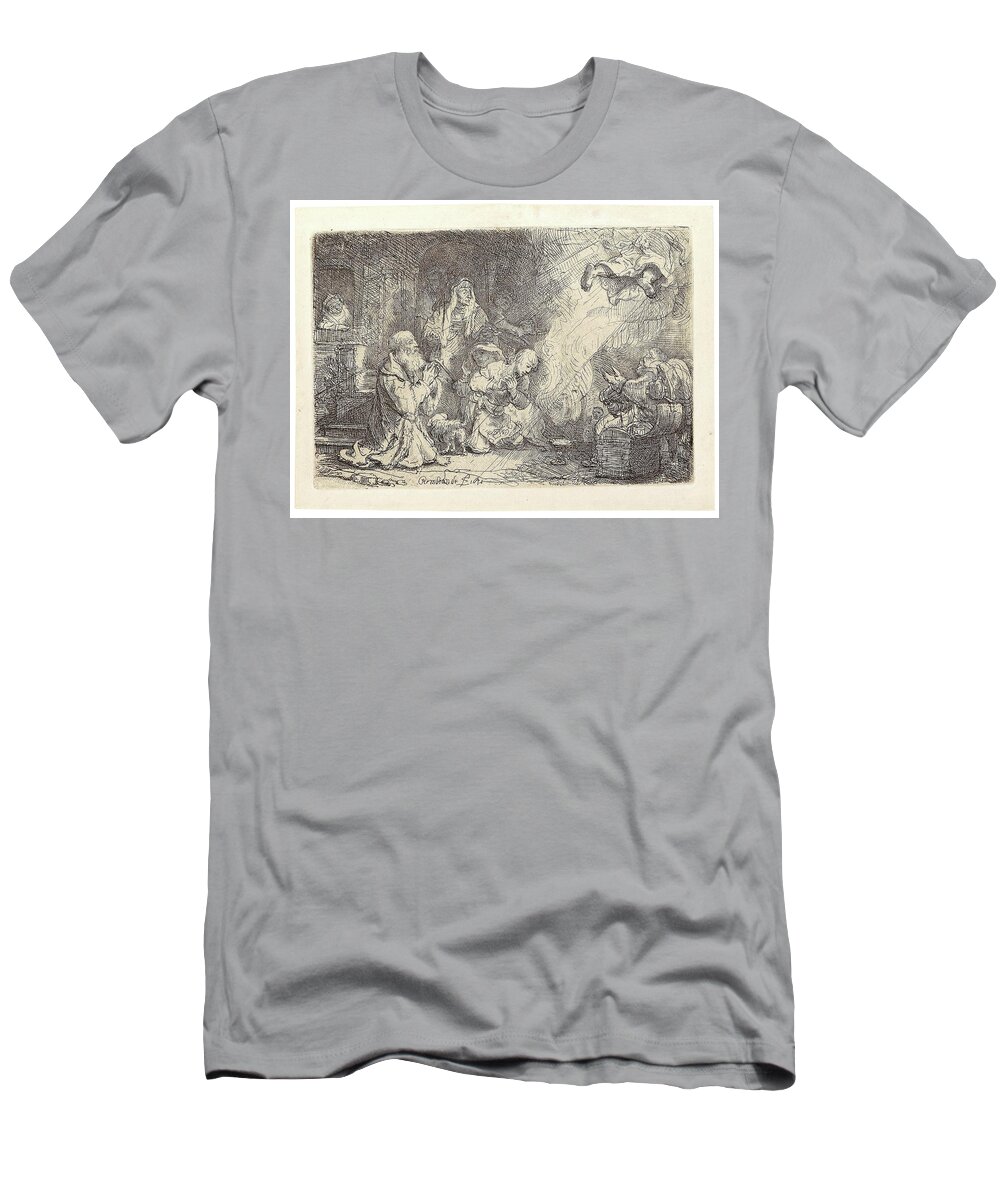 Vintage T-Shirt featuring the painting Rembrandt Harmensz van Rijn #10 by MotionAge Designs