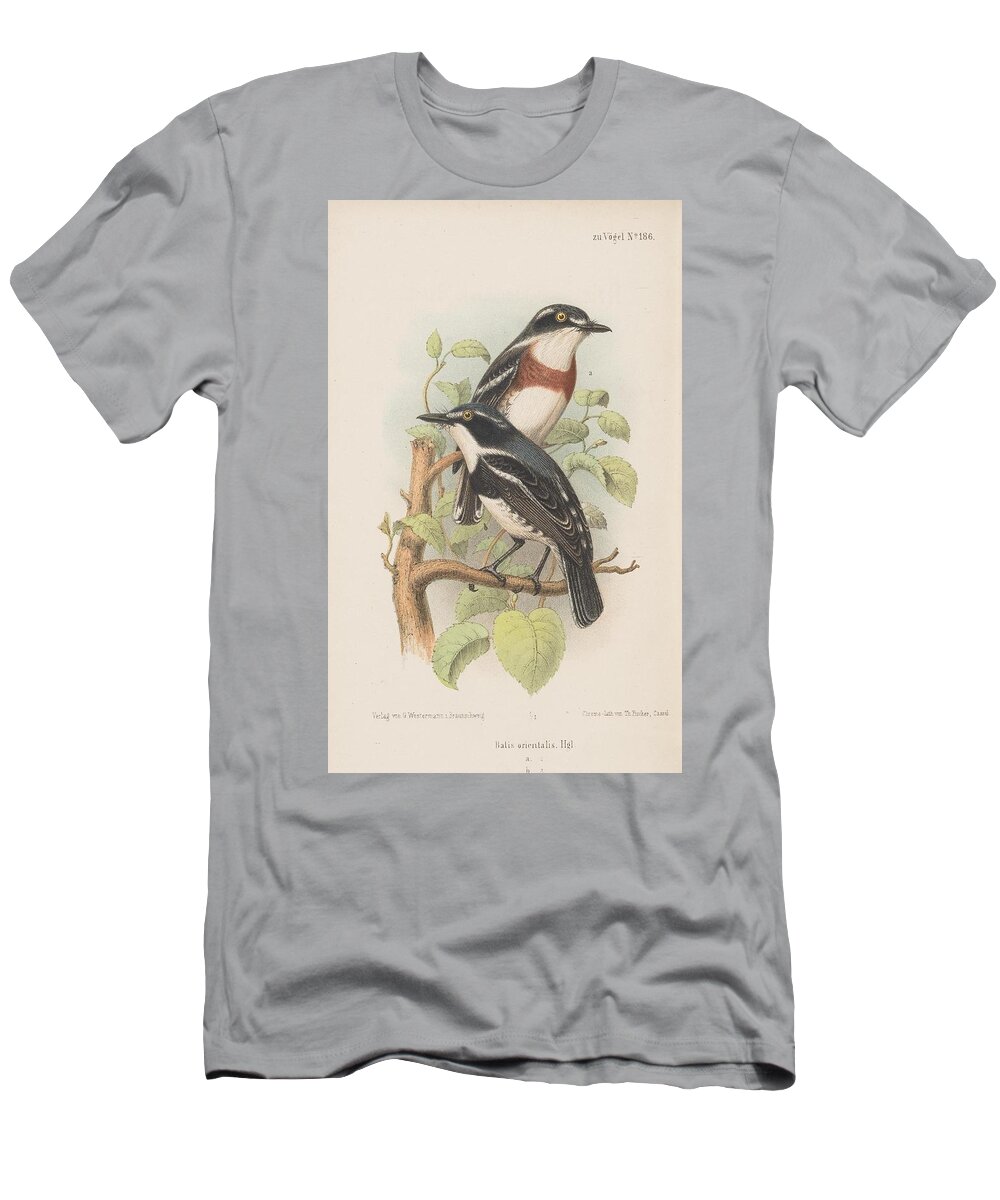 Birds T-Shirt featuring the mixed media Beautiful Vintage Bird #1025 by World Art Collective
